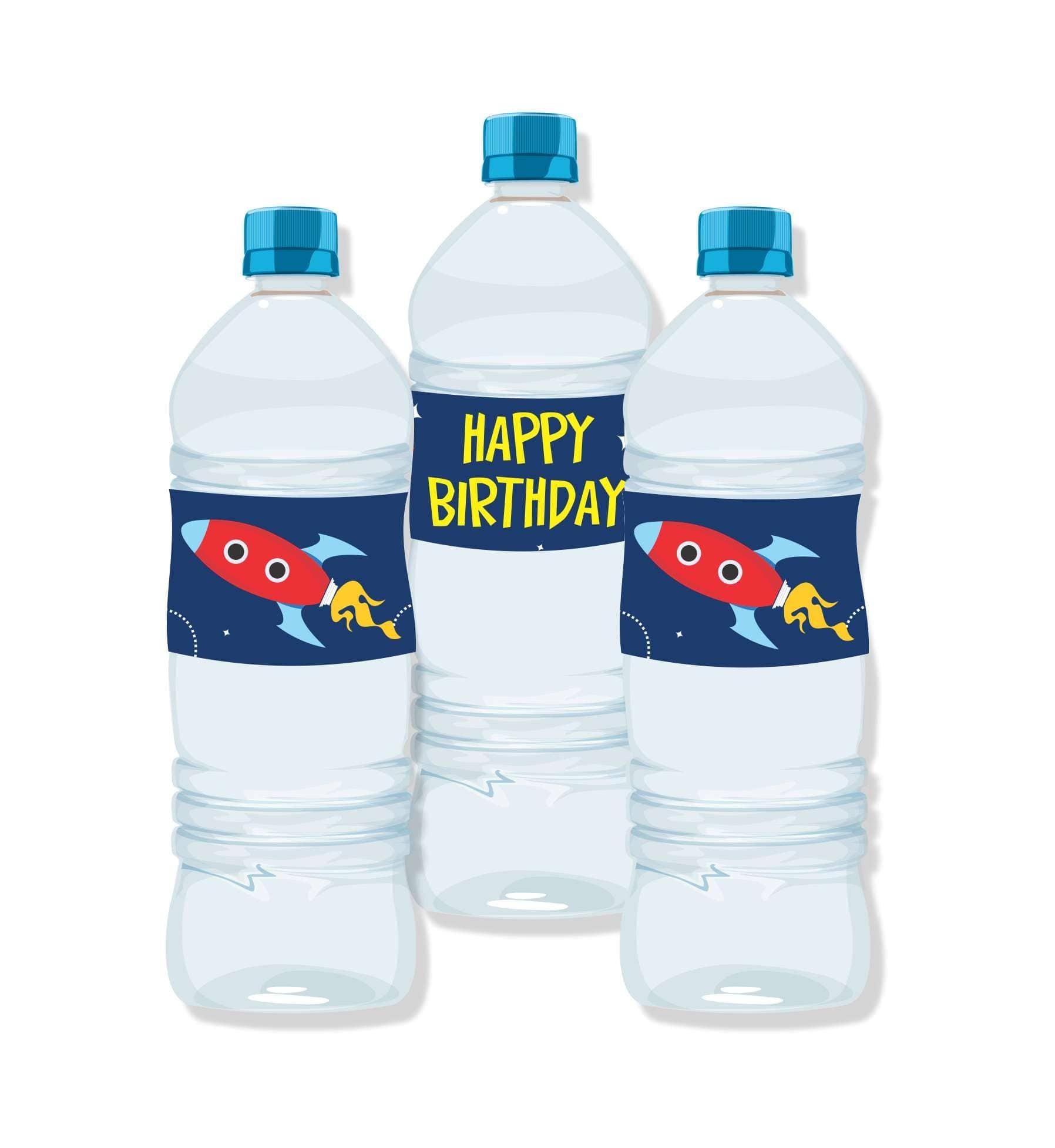 Space Water Bottle Labels THEME PARTIES Pretty UR Party