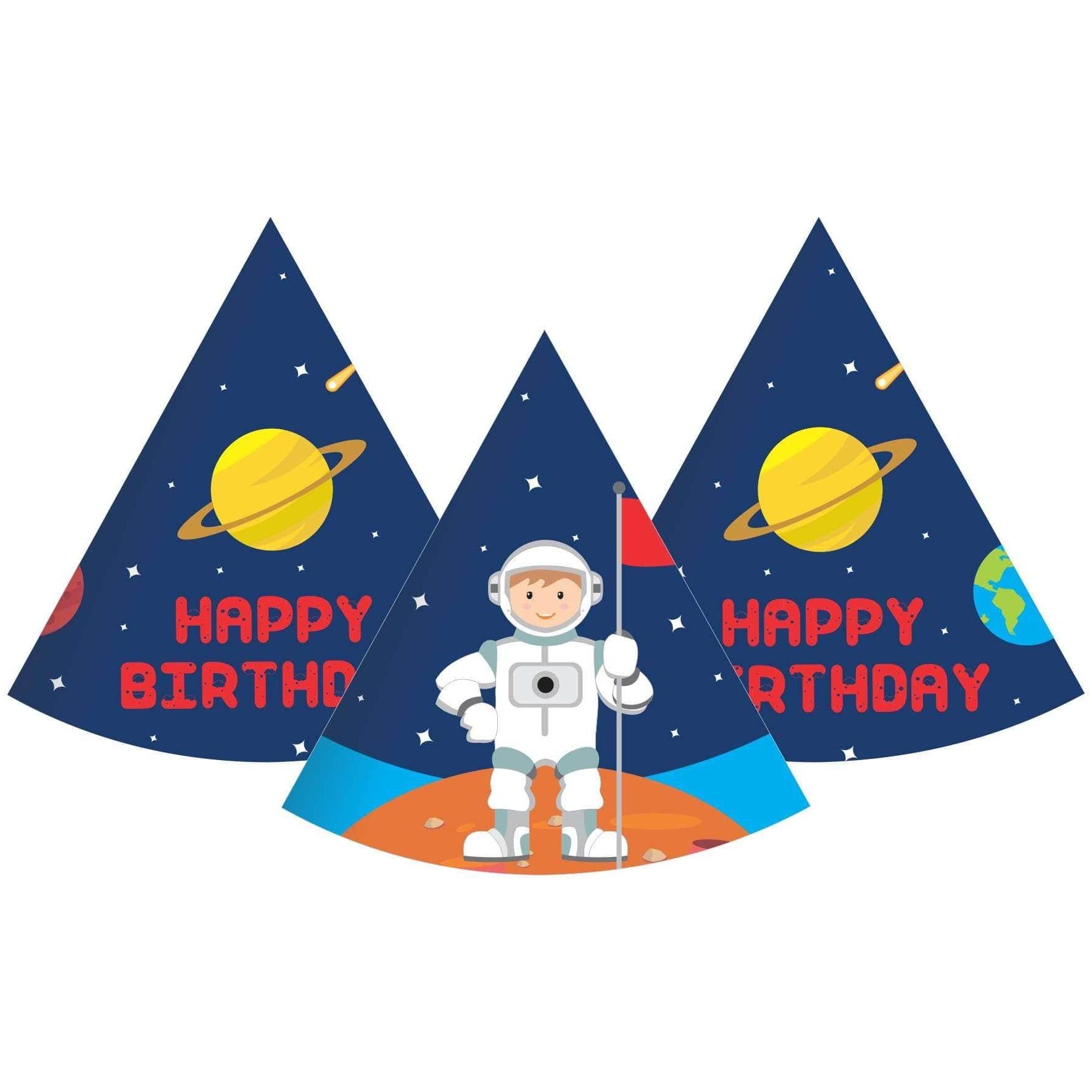 Space Theme Hats - Pack of 10 THEME PARTIES Pretty UR Party