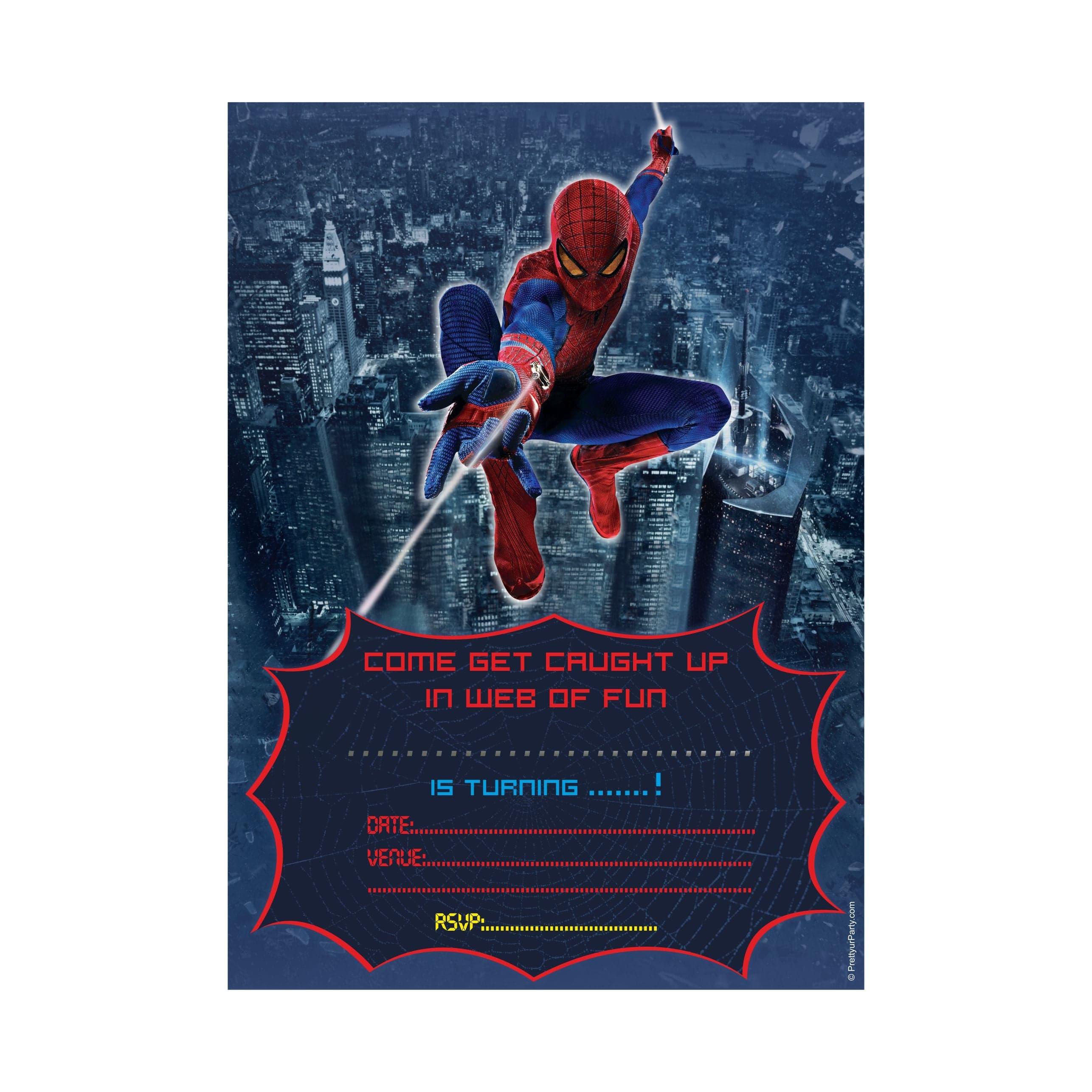 Spiderman Invitations -01 ALL PARTY SUPPLIES Pretty UR Party
