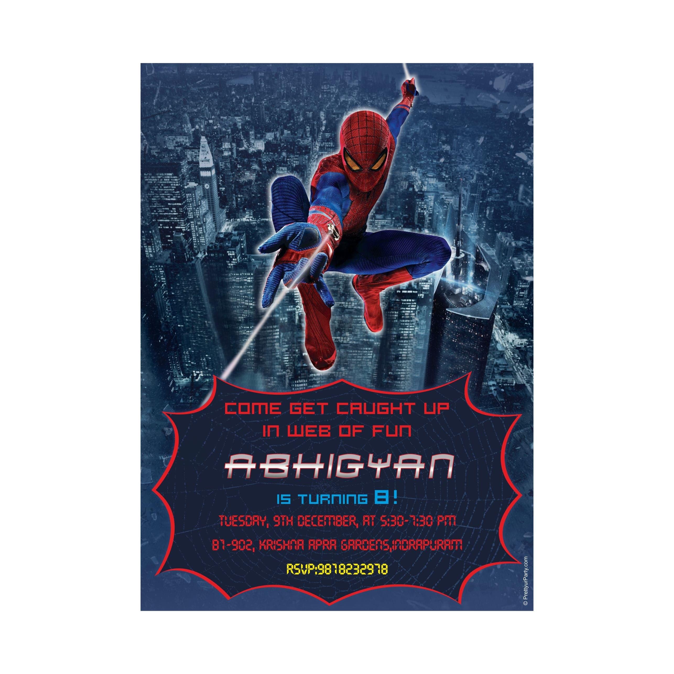 Spiderman Invitations -01 ALL PARTY SUPPLIES Pretty UR Party
