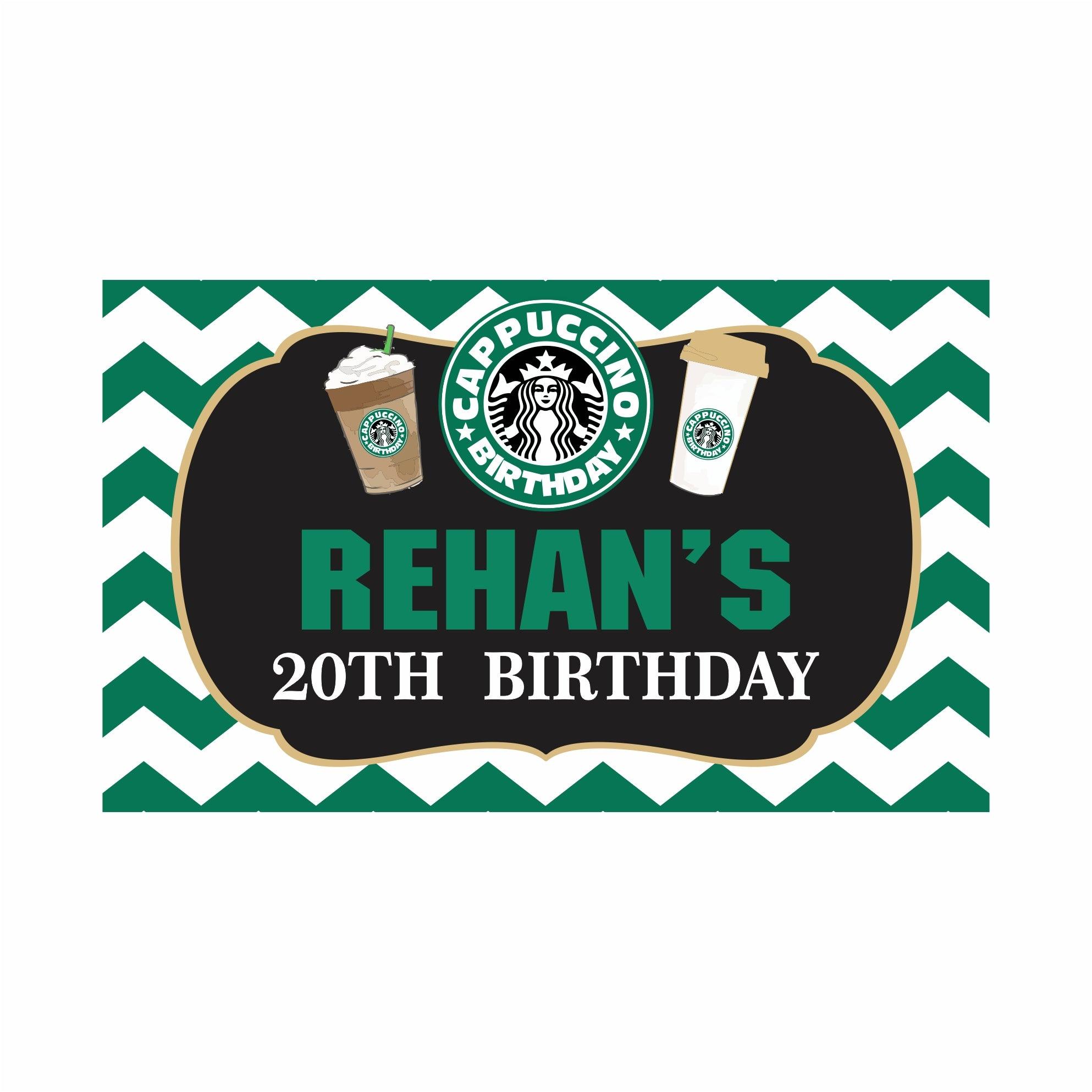 Cappuccino Theme Backdrop PERSONALISED Pretty UR Party