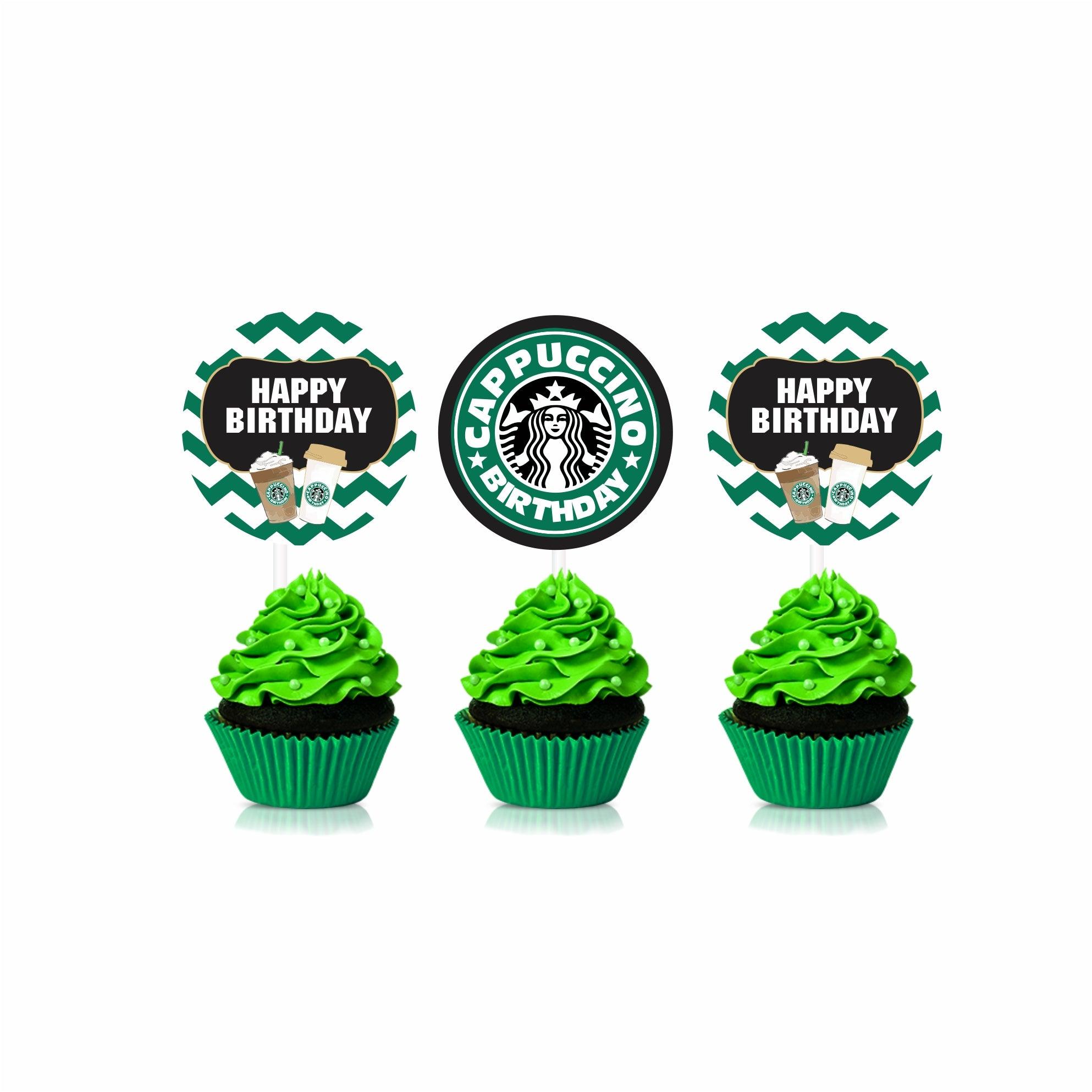 Cappuccino Theme Cupcake / Food Toppers THEME PARTIES Pretty UR Party