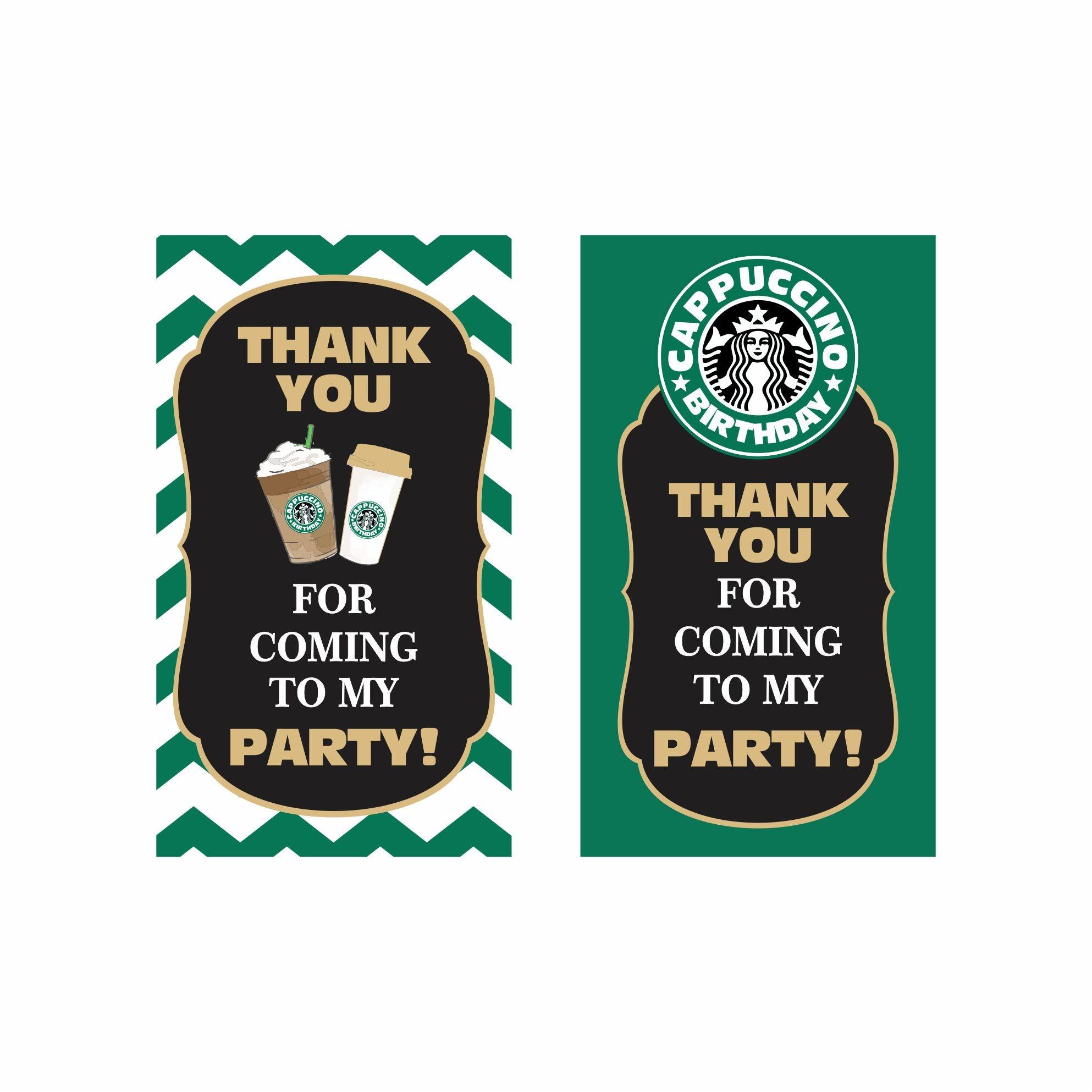Cappuccino Theme Thank you Tags THEME PARTIES Pretty UR Party