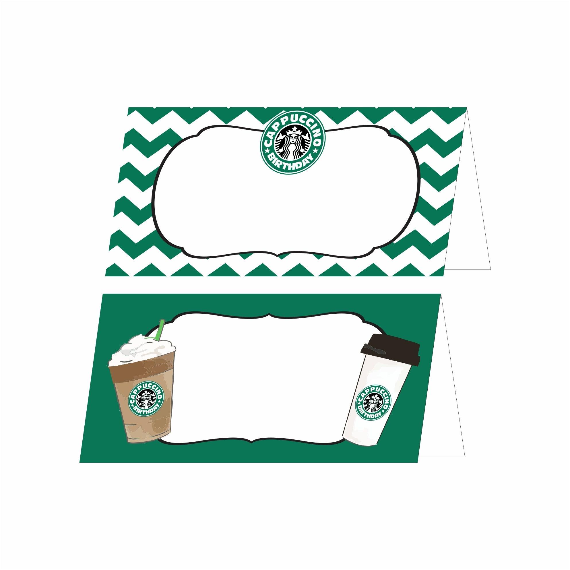 Cappuccino Theme Food Labels / Buffet Table Cards THEME PARTIES Pretty UR Party