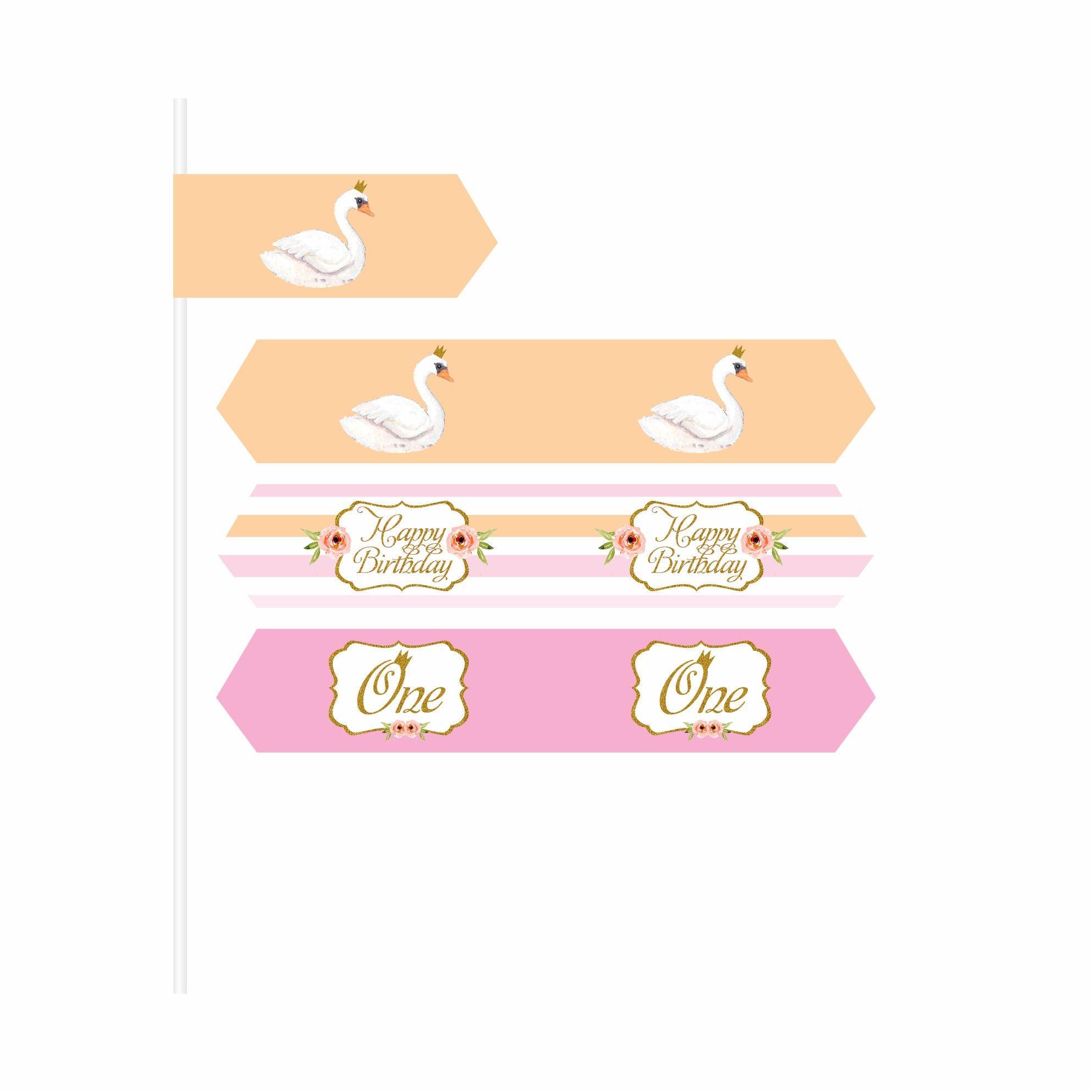 Swan Theme Drink Straws THEME PARTIES Pretty UR Party
