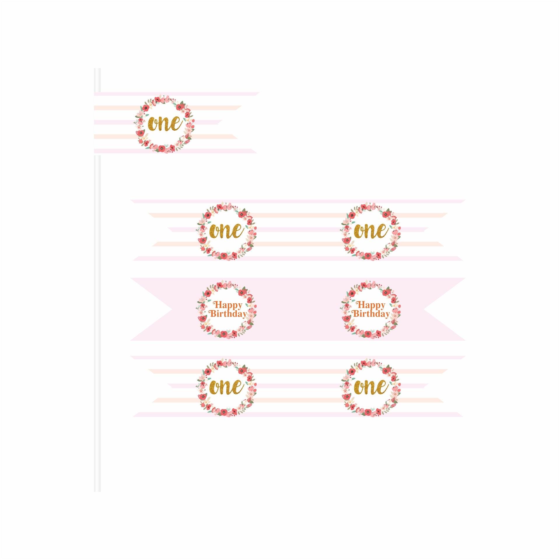 Fun To Be One Theme Drink Straws ALL PARTY SUPPLIES Pretty UR Party