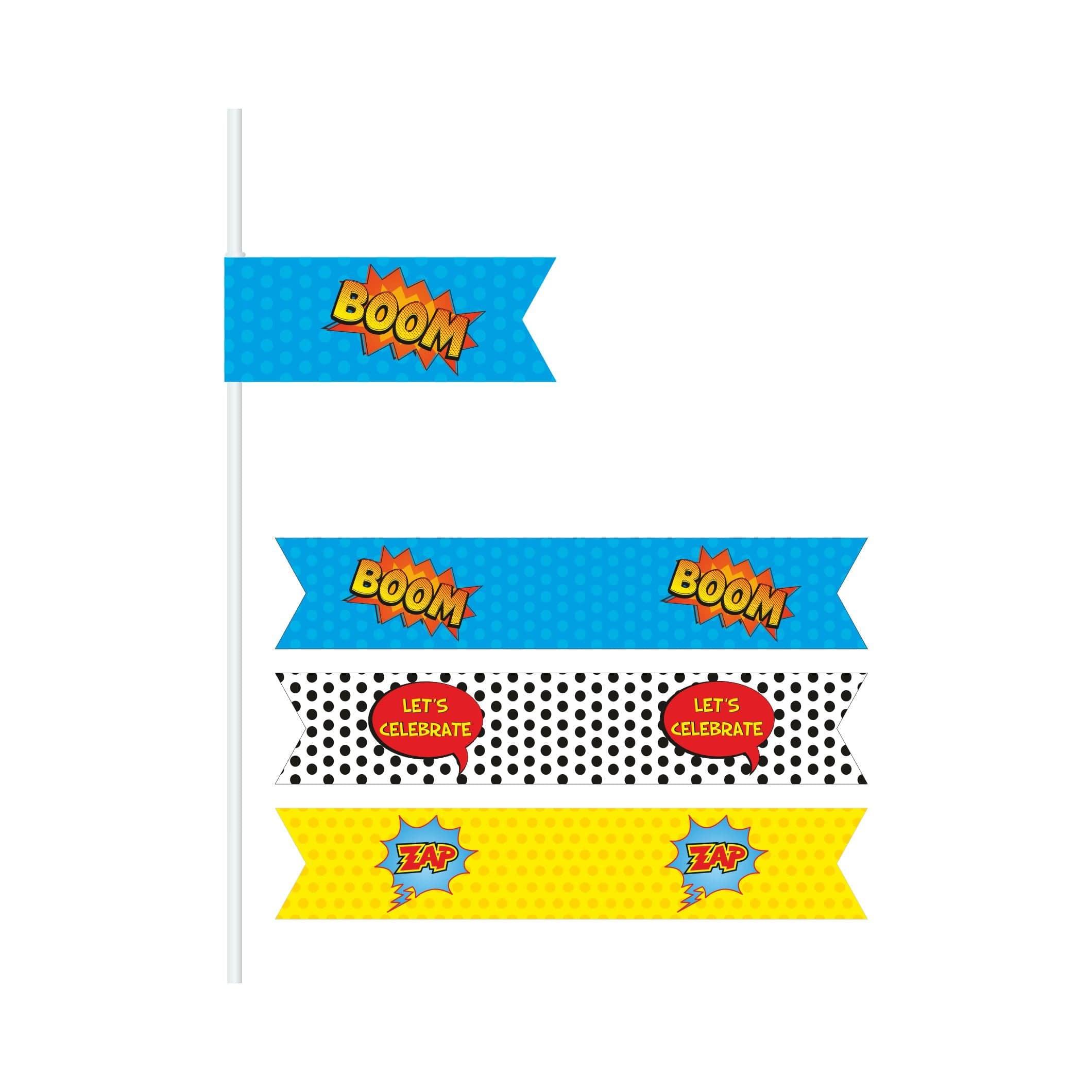 Superhero theme Drink Straws THEME PARTIES Pretty UR Party