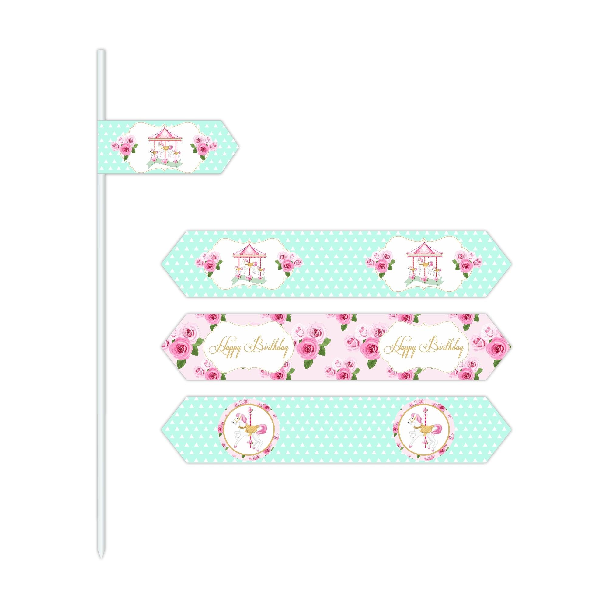 Carousel Drink Straws THEME PARTIES Pretty UR Party