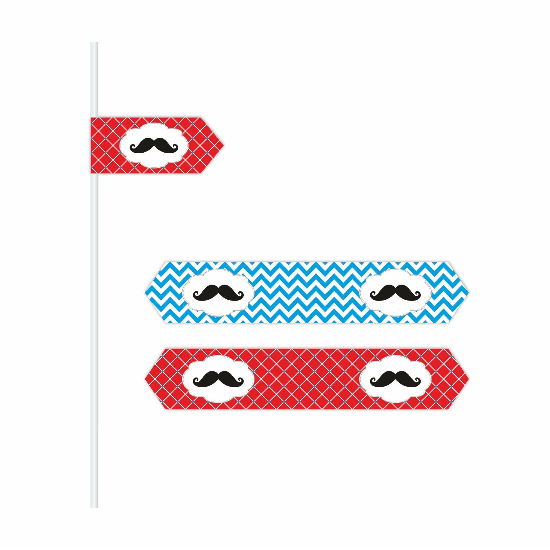 Moustache Drink Straws THEME PARTIES Pretty UR Party