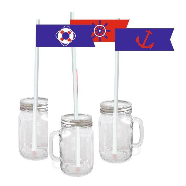 Nautical Theme Drink Straws THEME PARTIES Pretty UR Party