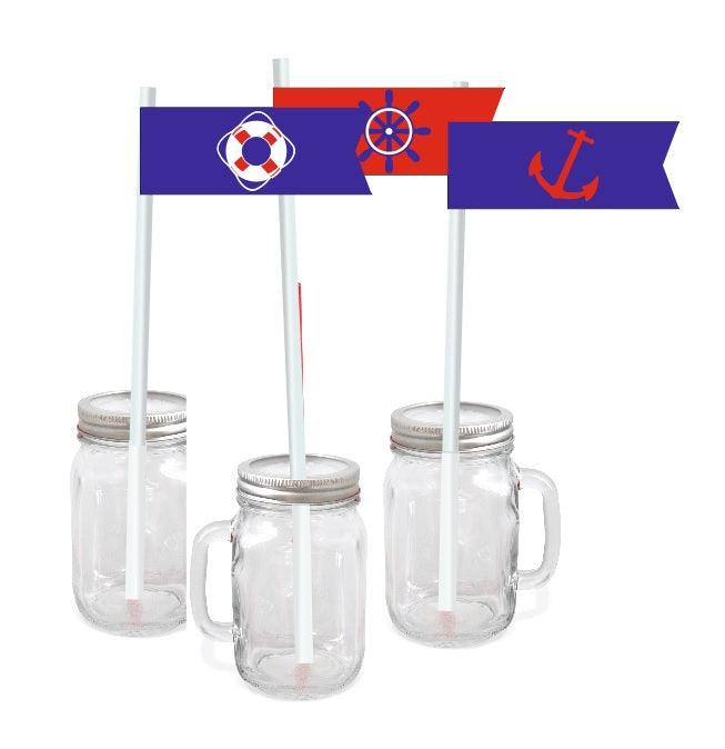 Nautical Theme Drink Straws THEME PARTIES Pretty UR Party
