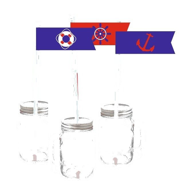 Nautical Theme Drink Straws
