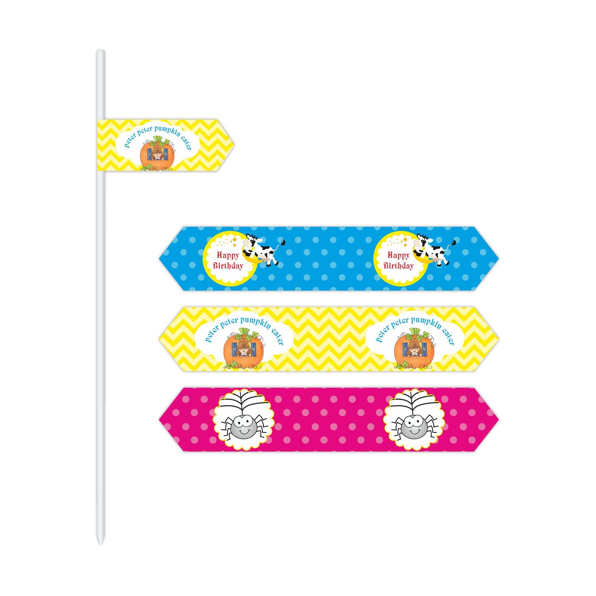 Nursery Rhymes Drink Straws THEME PARTIES Pretty UR Party