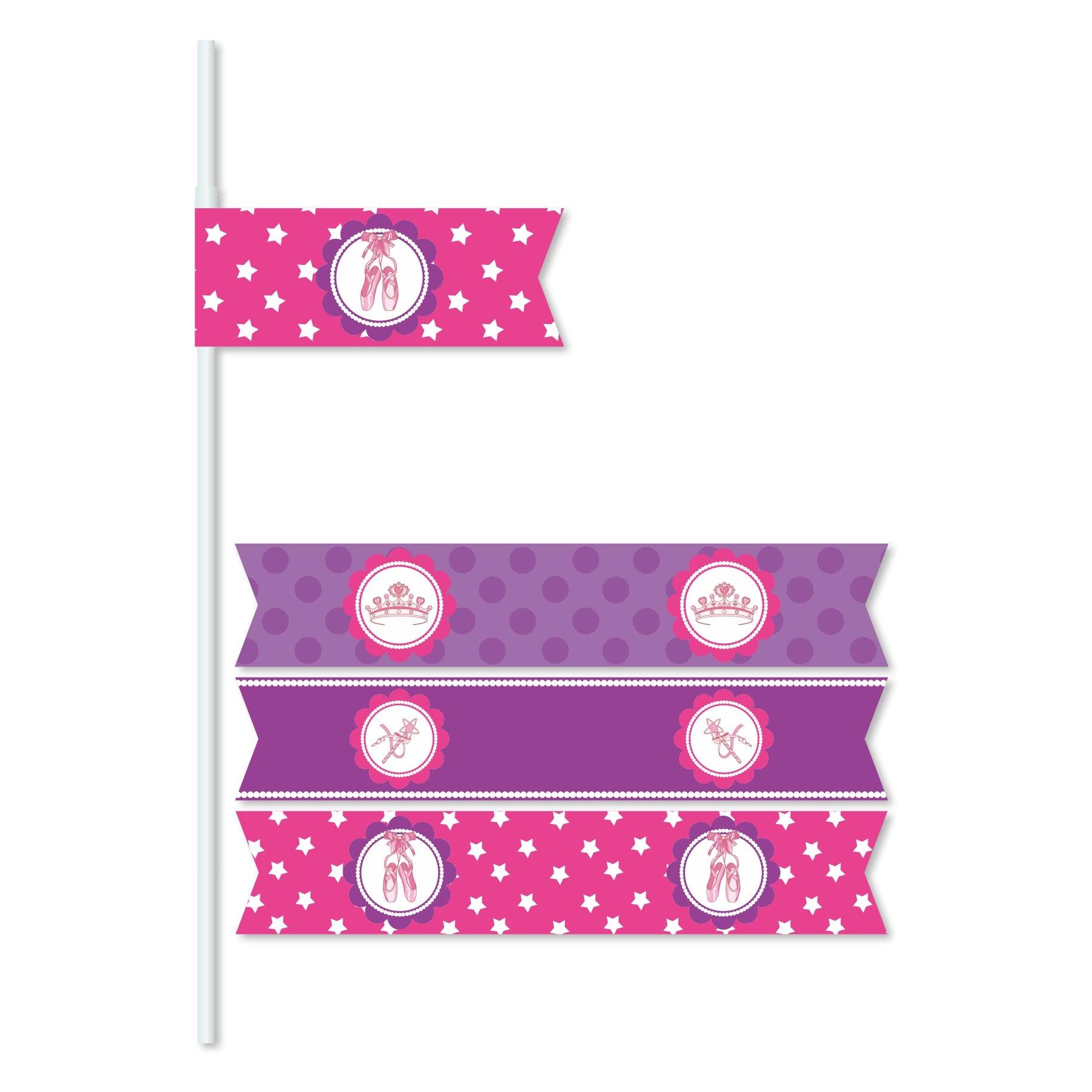 Ballerina Theme Drink Straws THEME PARTIES Pretty UR Party