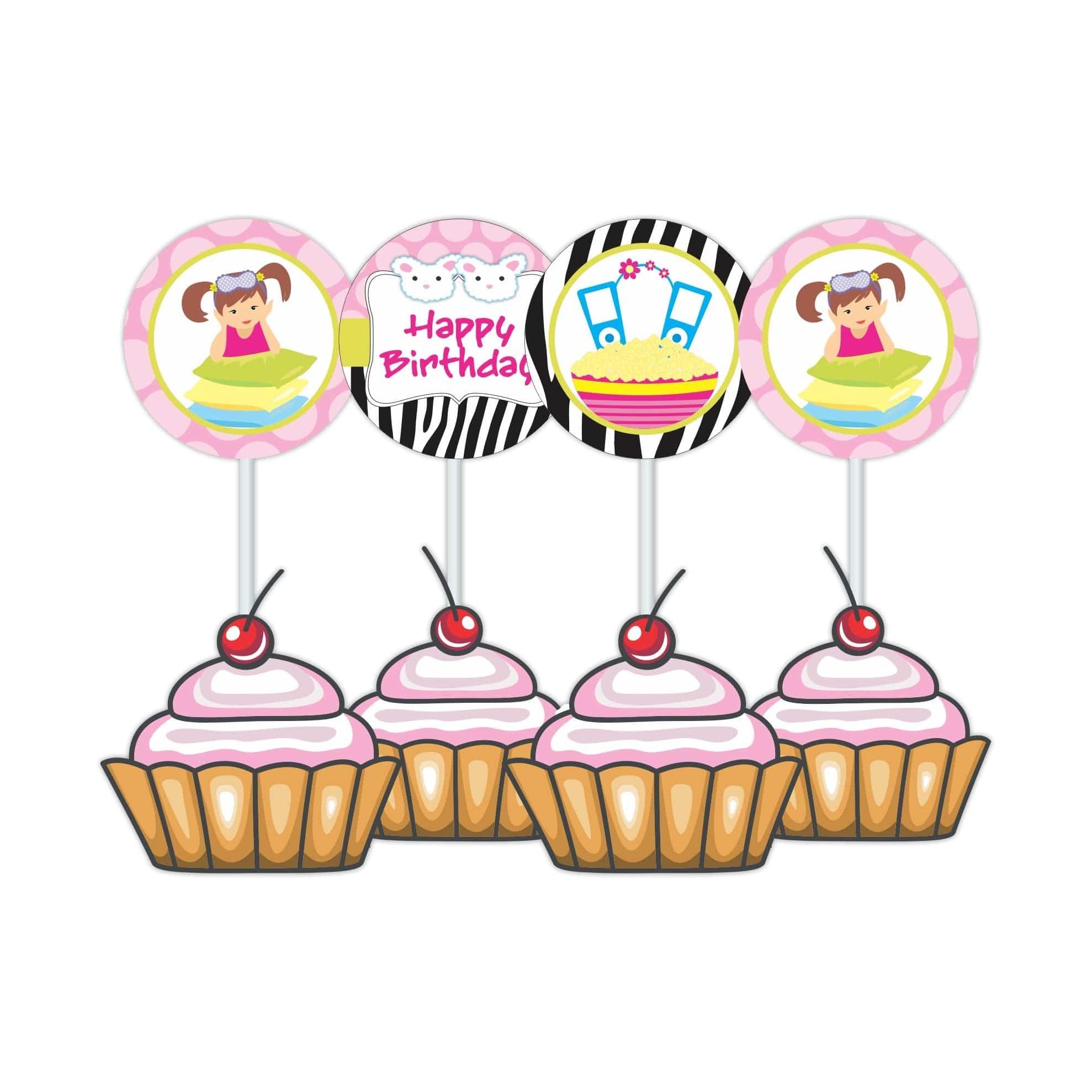 Slumber theme Cupcake Toppers THEME PARTIES Pretty UR Party