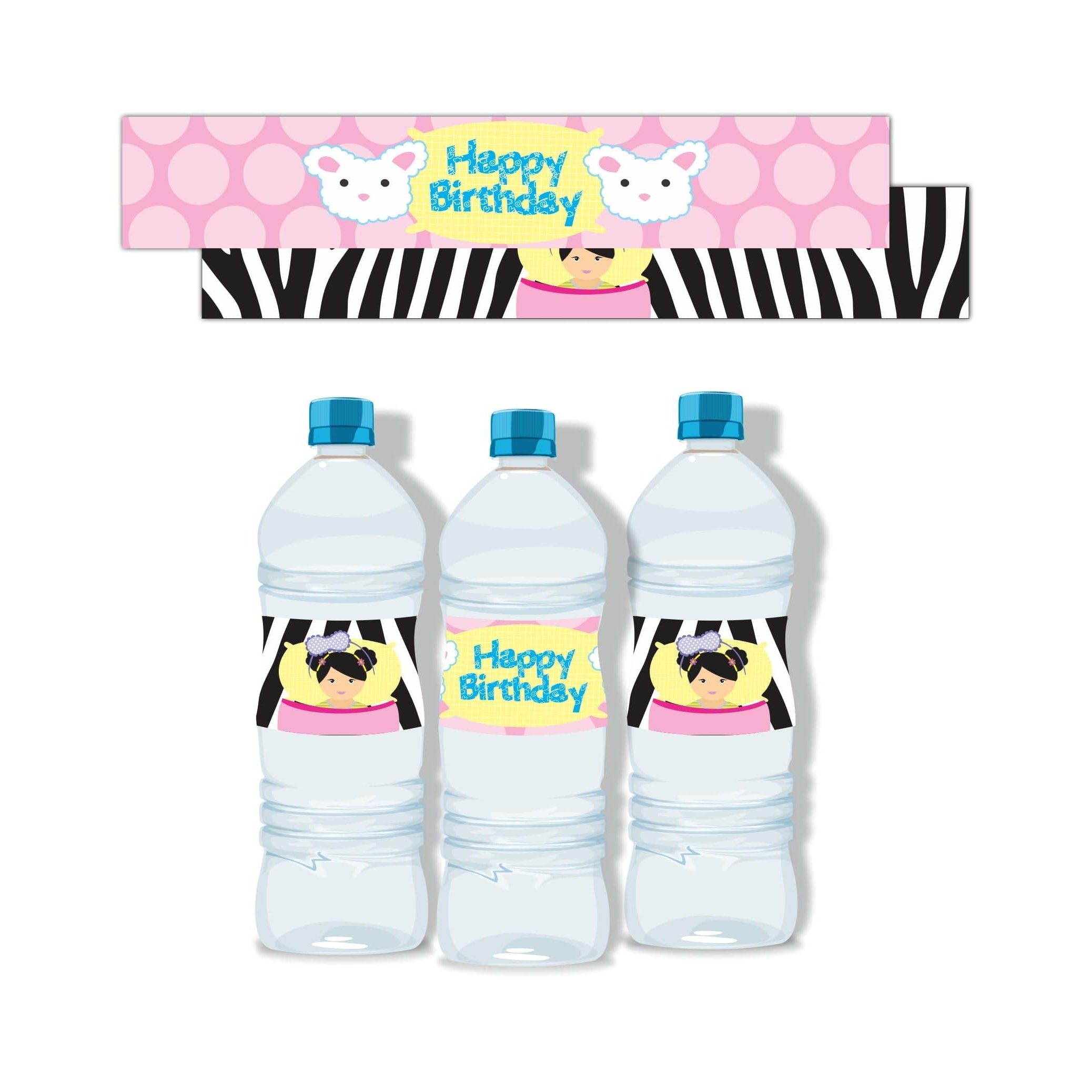 Slumber Water Bottle Labels THEME PARTIES Pretty UR Party