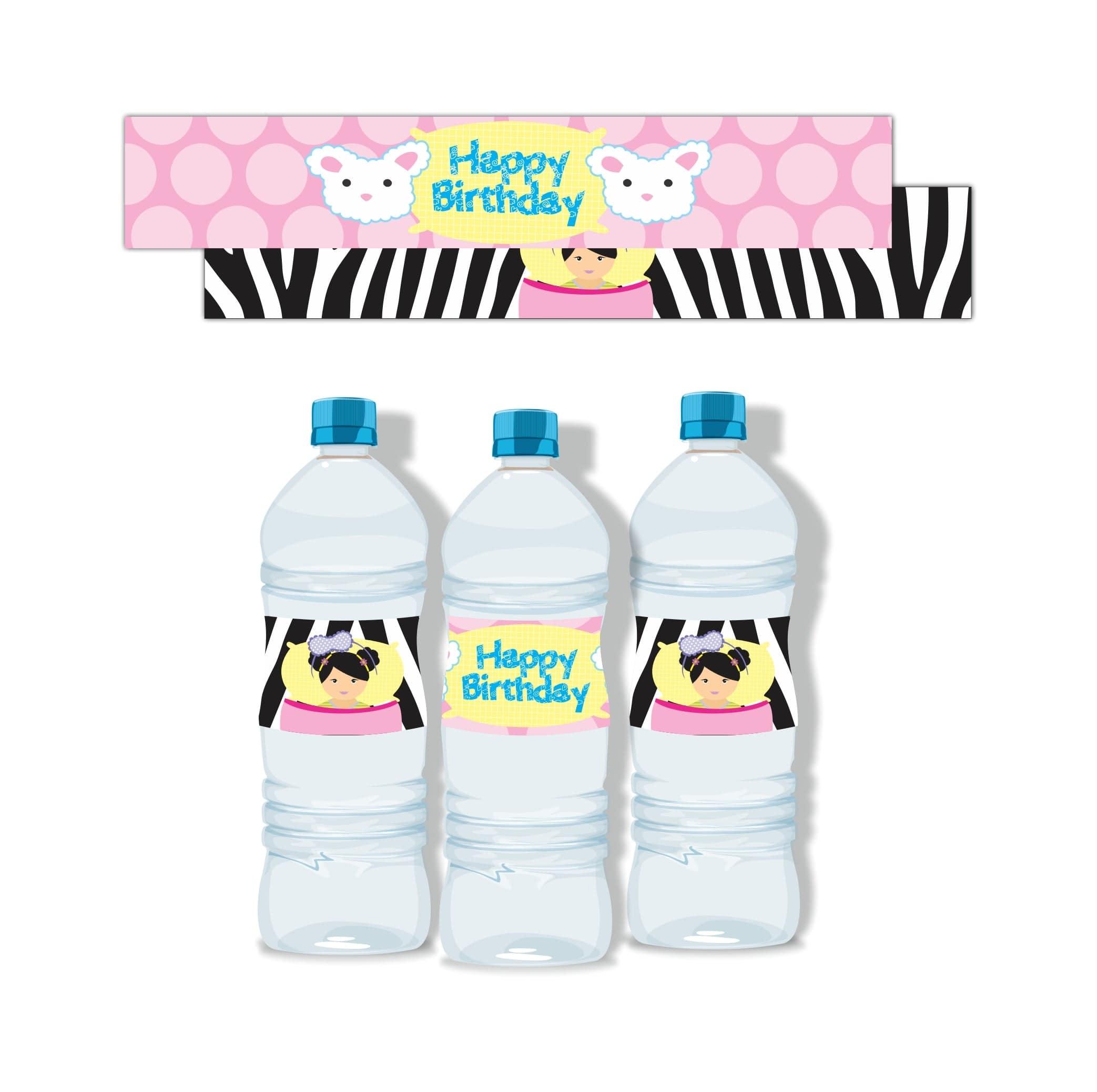 Slumber Water Bottle Labels THEME PARTIES Pretty UR Party