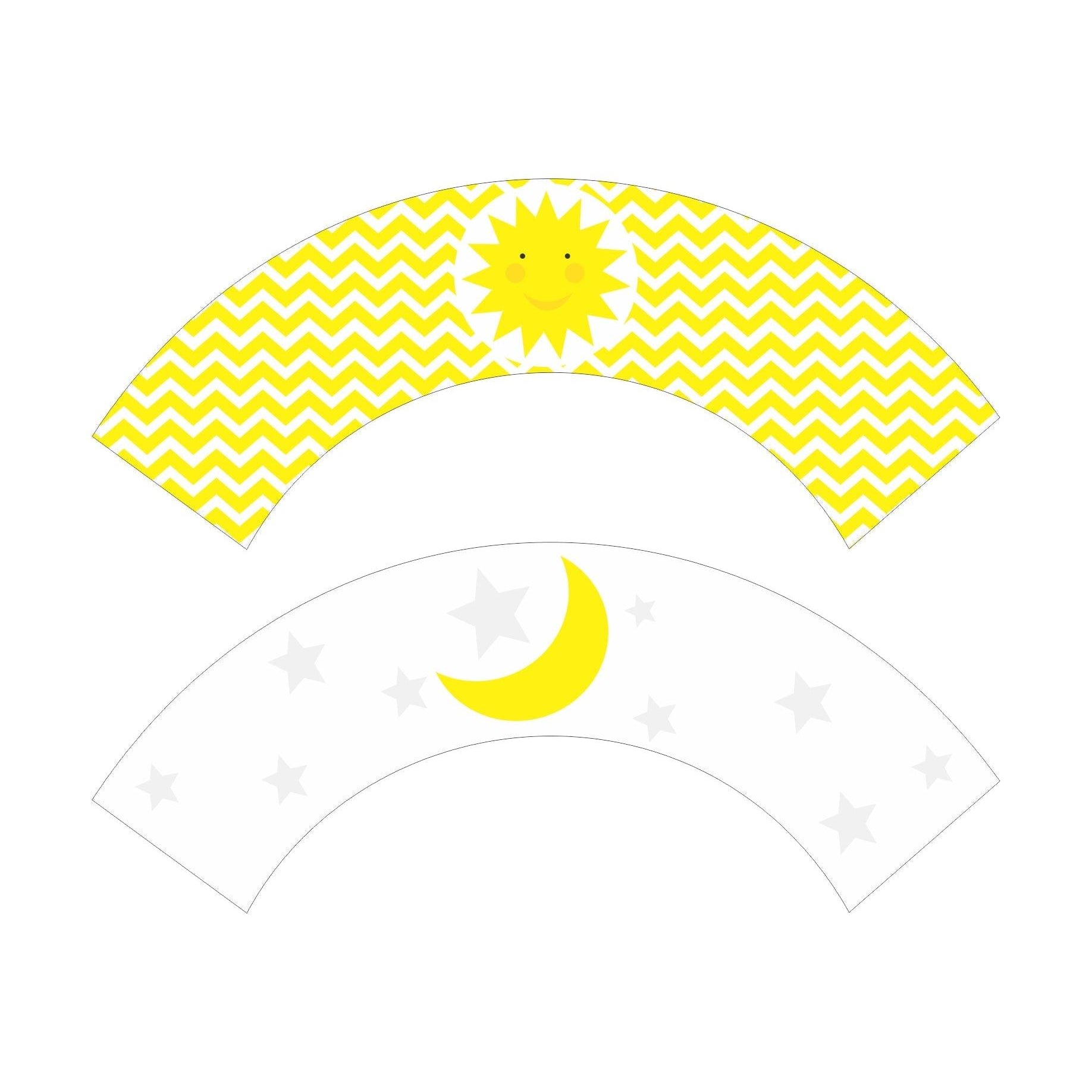 Sun and Moon Cupcake Wrappers THEME PARTIES Pretty UR Party