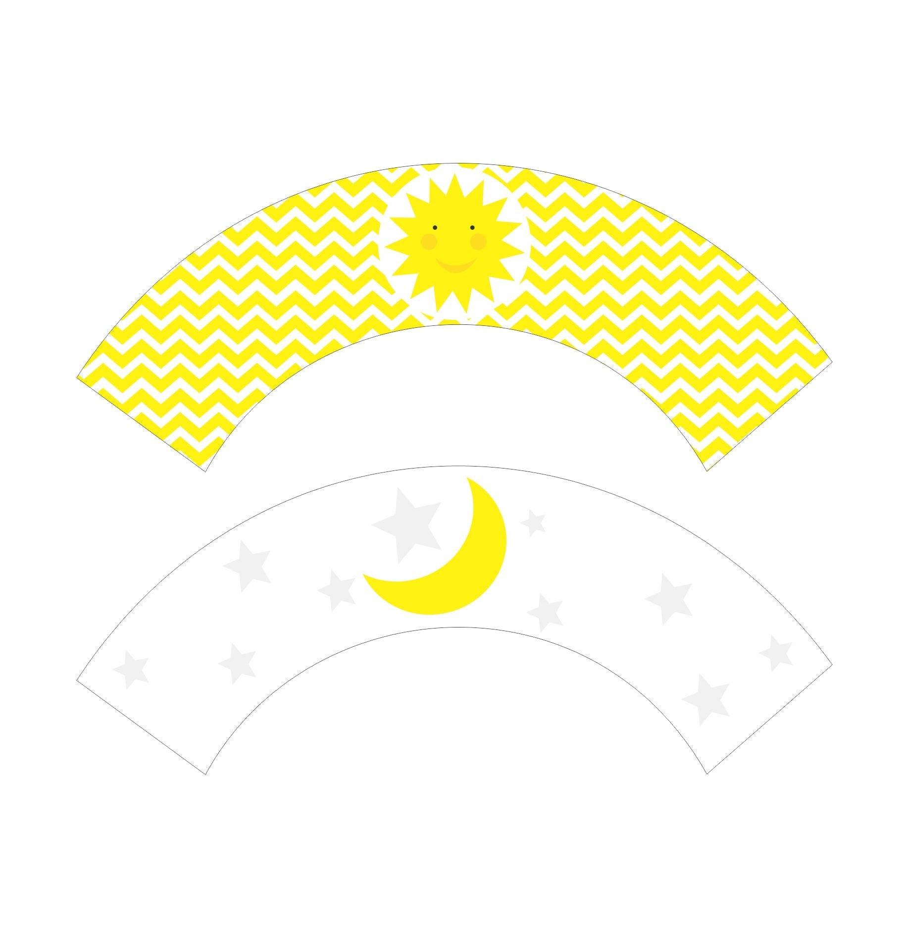 Sun and Moon Cupcake Wrappers THEME PARTIES Pretty UR Party