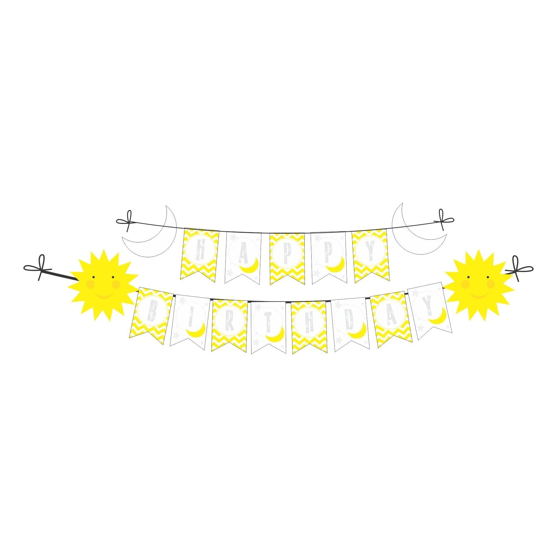 Sun and Moon Theme Bunting THEME PARTIES Pretty UR Party