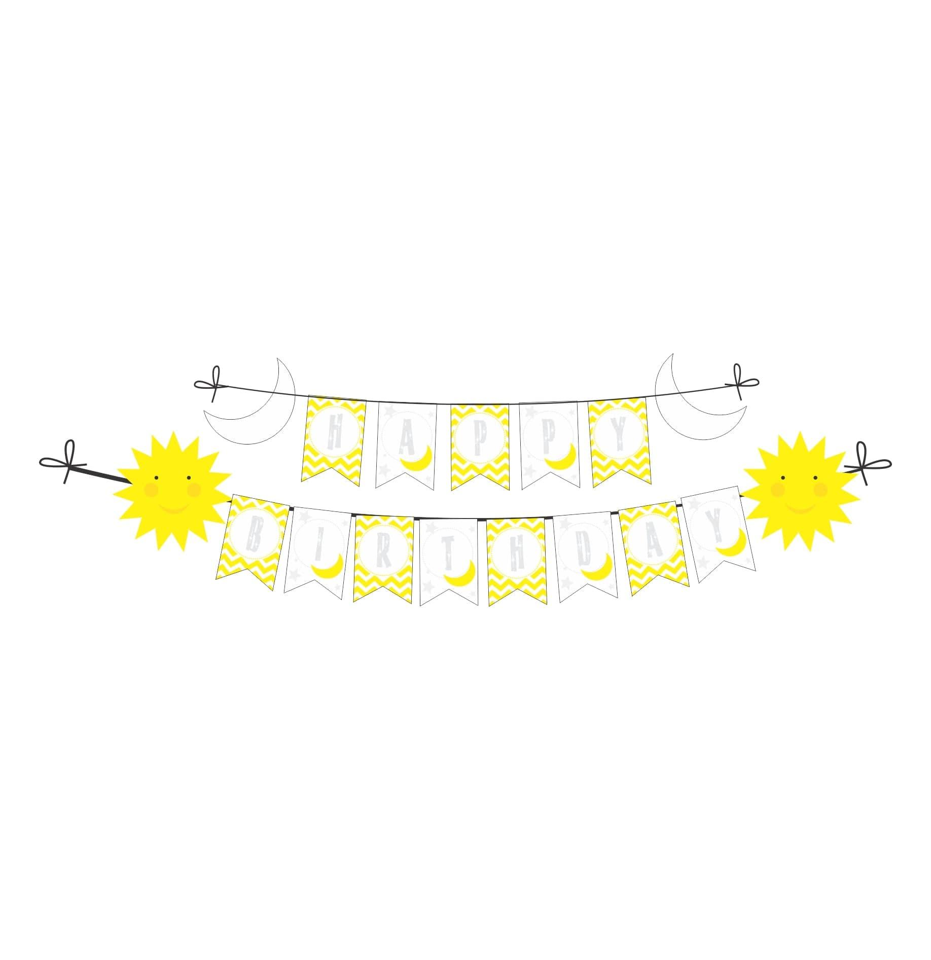 Sun and Moon Theme Bunting THEME PARTIES Pretty UR Party