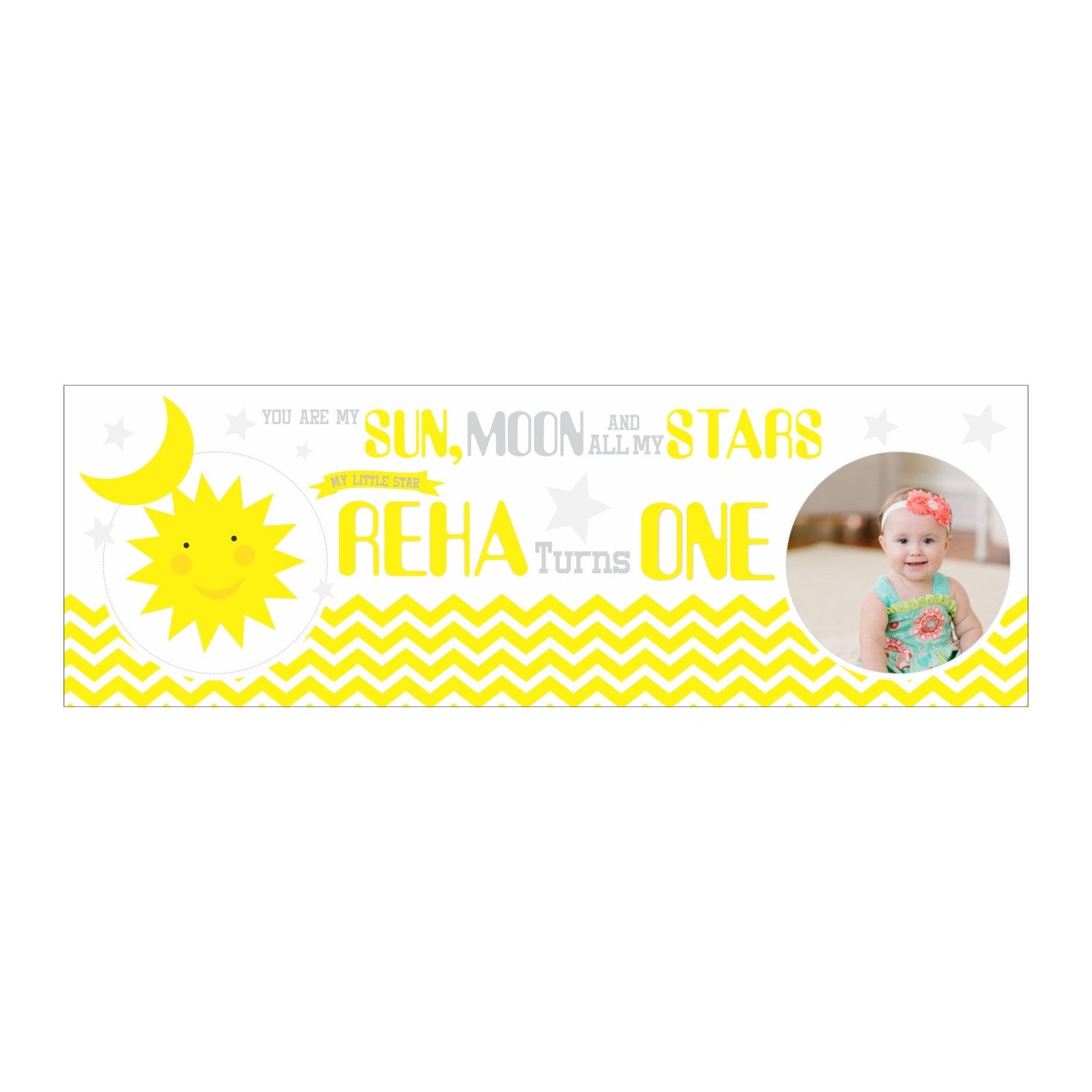 Personalized Sun and Moon Banner 30in ALL PARTY SUPPLIES Pretty UR Party