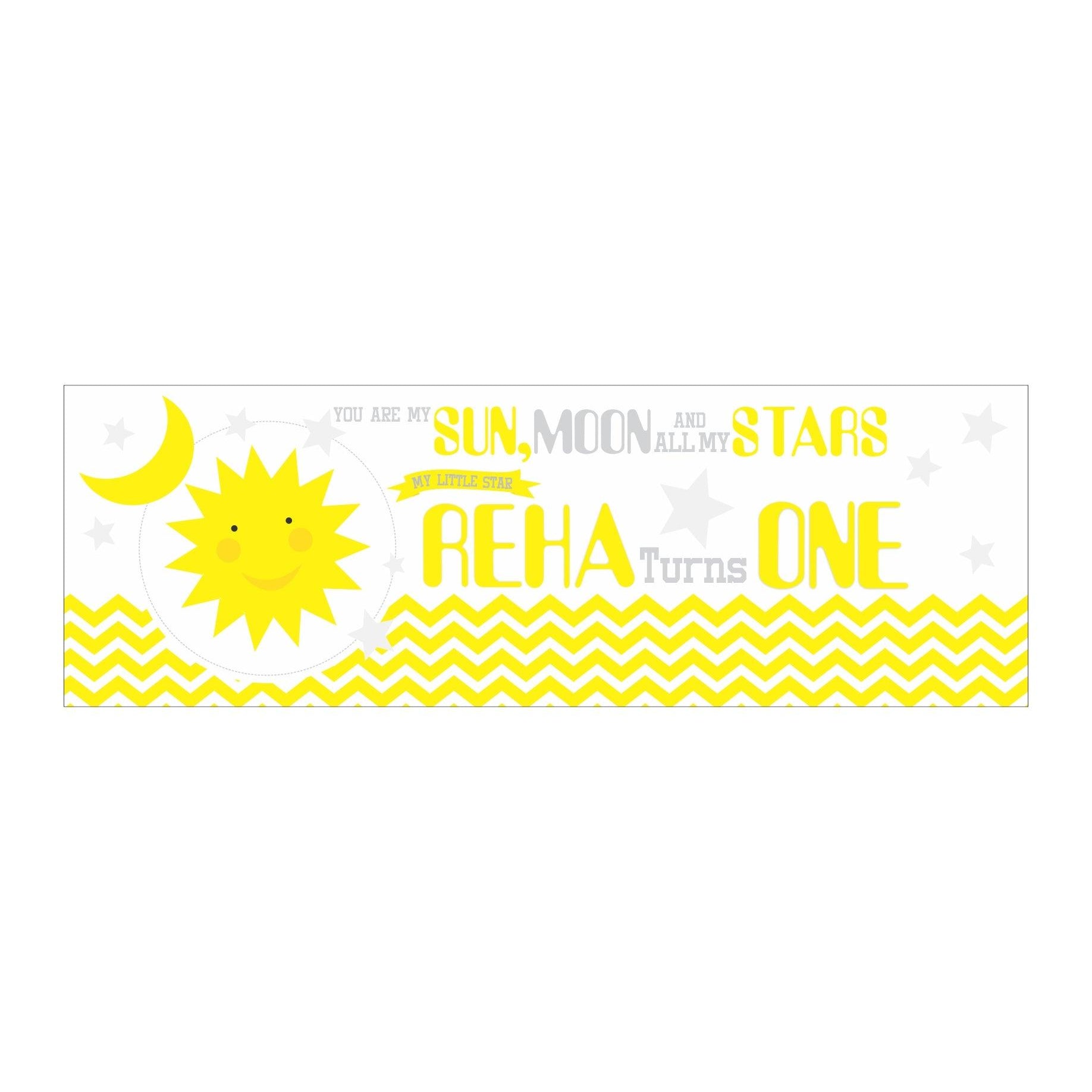 Personalized Sun and Moon Banner 30in ALL PARTY SUPPLIES Pretty UR Party