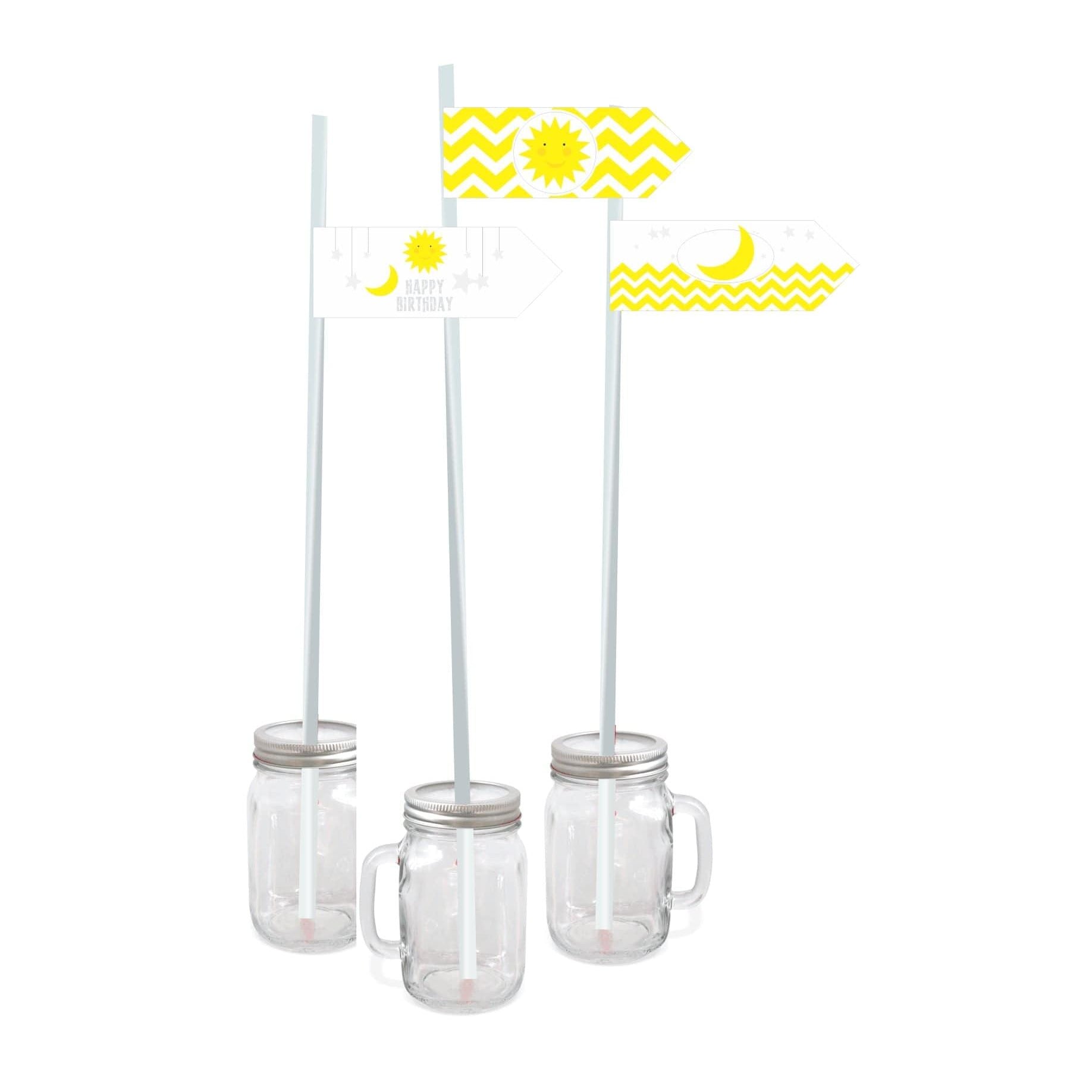 Sun and Moon Drink Straws THEME PARTIES Pretty UR Party