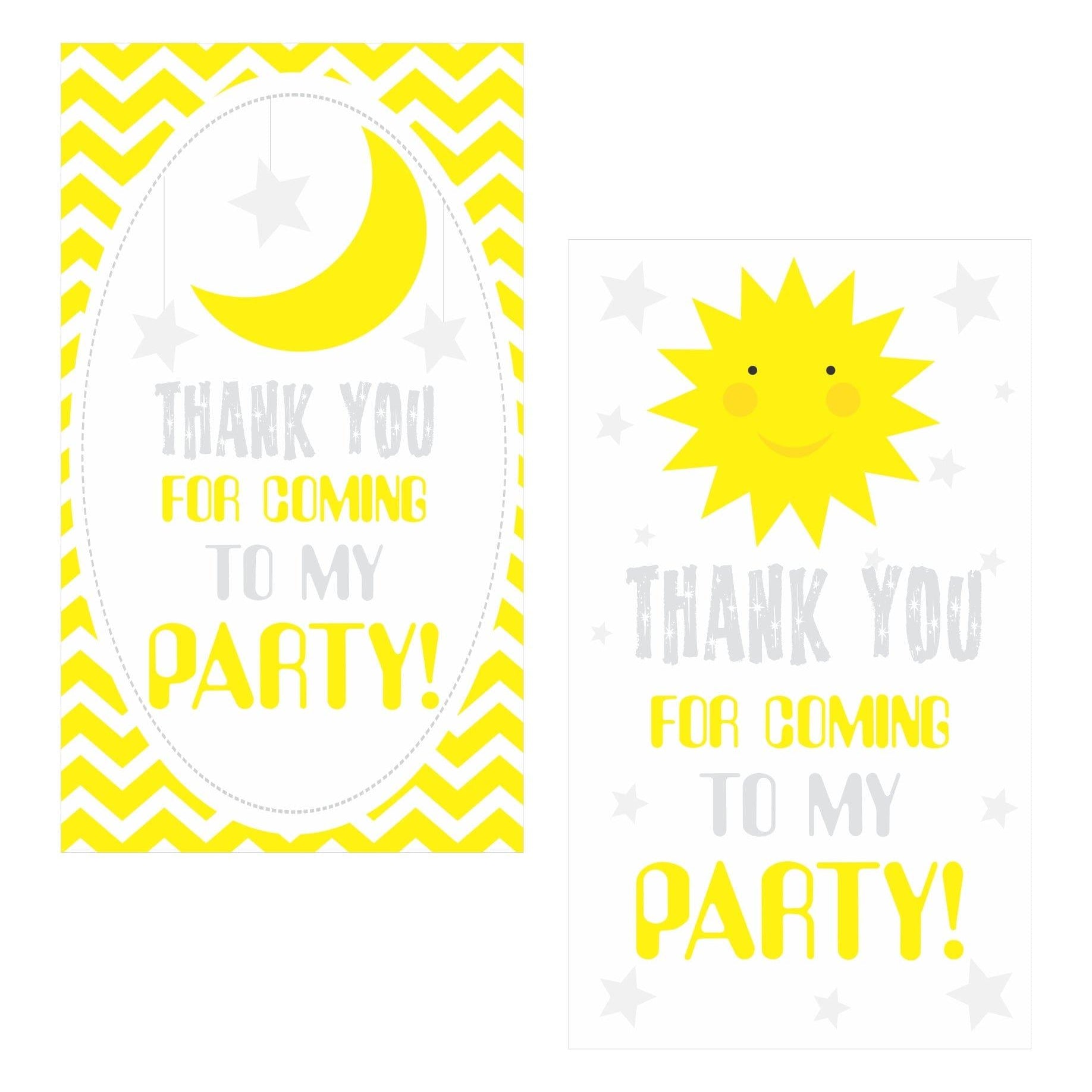 Sun and Moon Thank you Tags THEME PARTIES Pretty UR Party