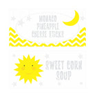 Sun and Moon Food Labels / Buffet Table Cards THEME PARTIES Pretty UR Party