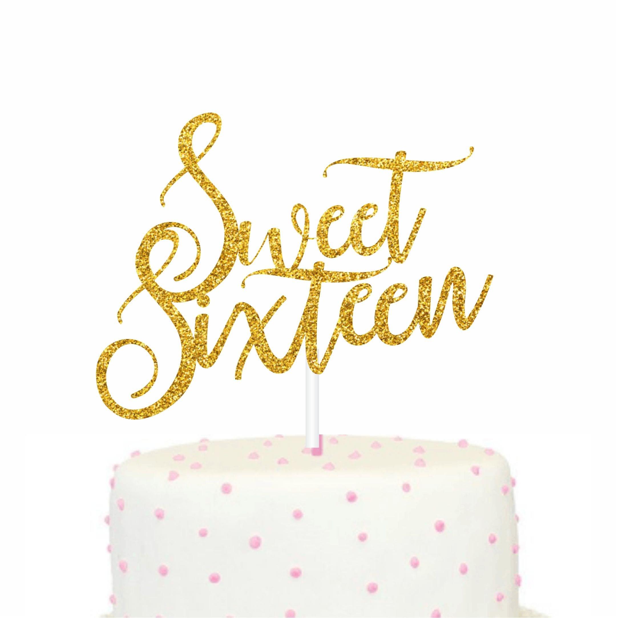 Sweet Sixteen Theme Cake Topper THEME PARTIES Pretty UR Party