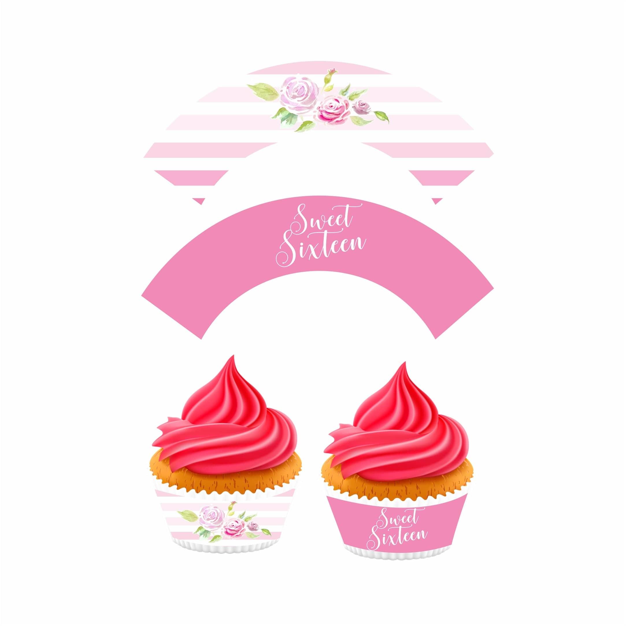 Sweet Sixteen Theme Cupcake Wrappers THEME PARTIES Pretty UR Party
