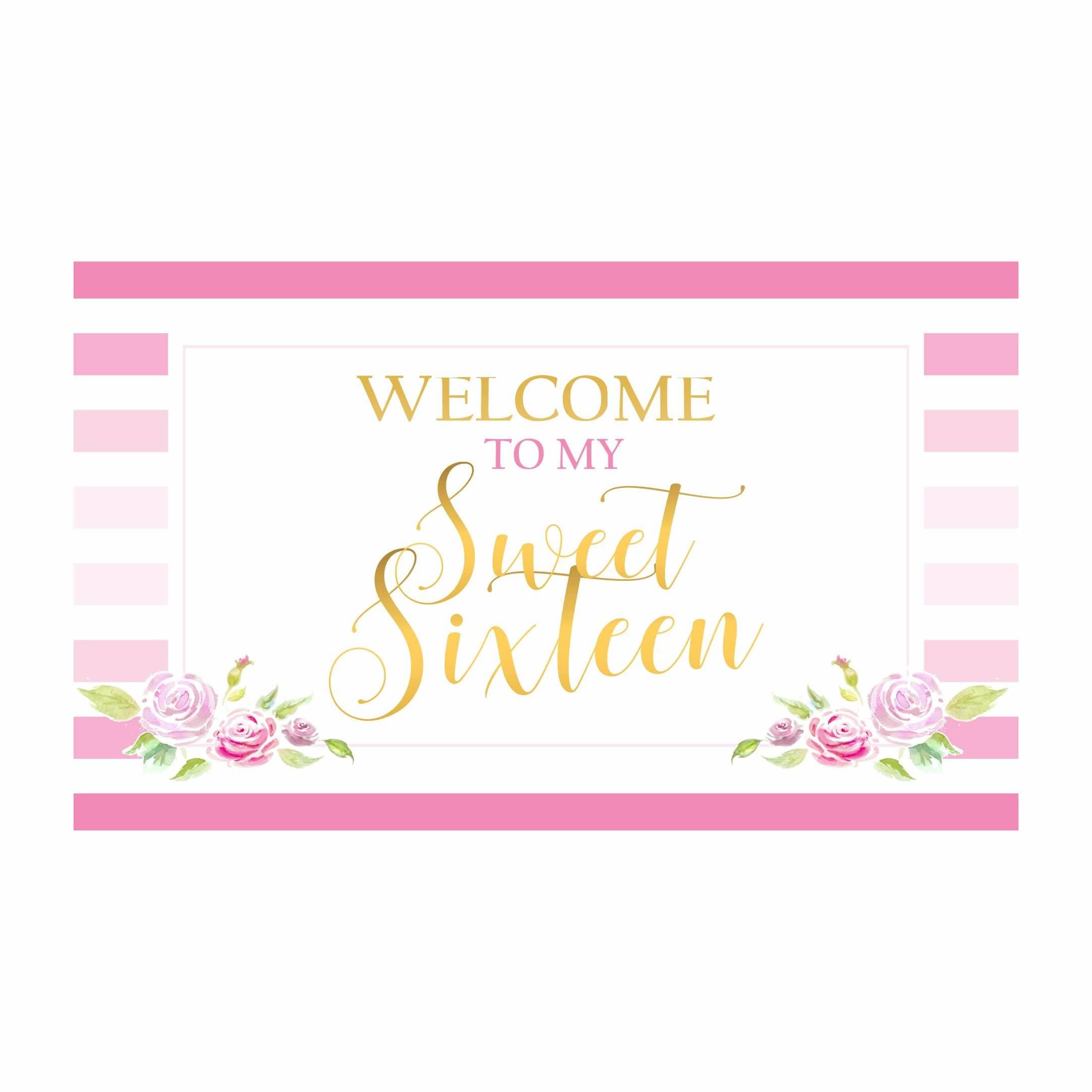 Sweet Sixteen Theme Entrance Banner / Door Sign THEME PARTIES Pretty UR Party