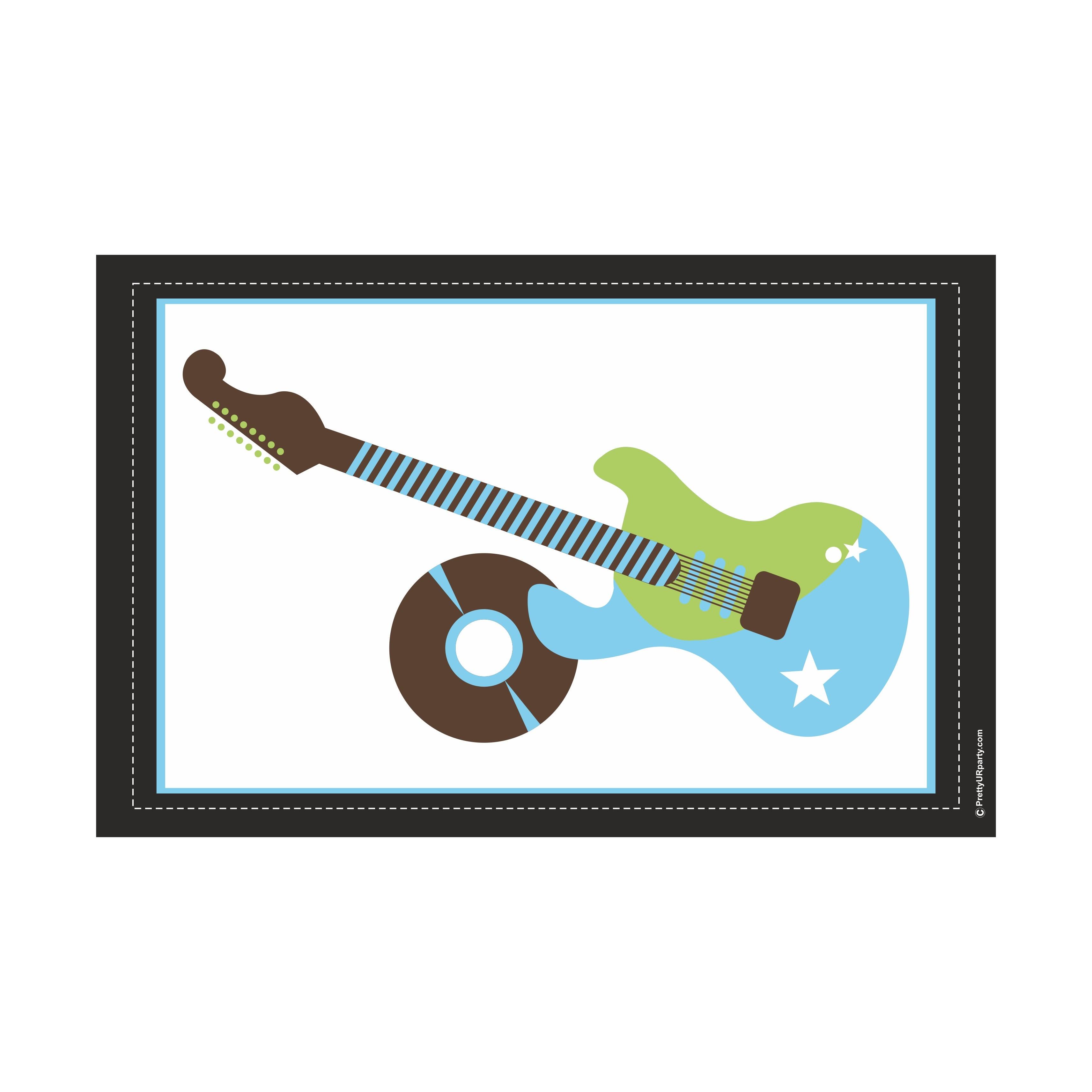 Rockstar Theme Table Mats THEME PARTIES Pretty UR Party