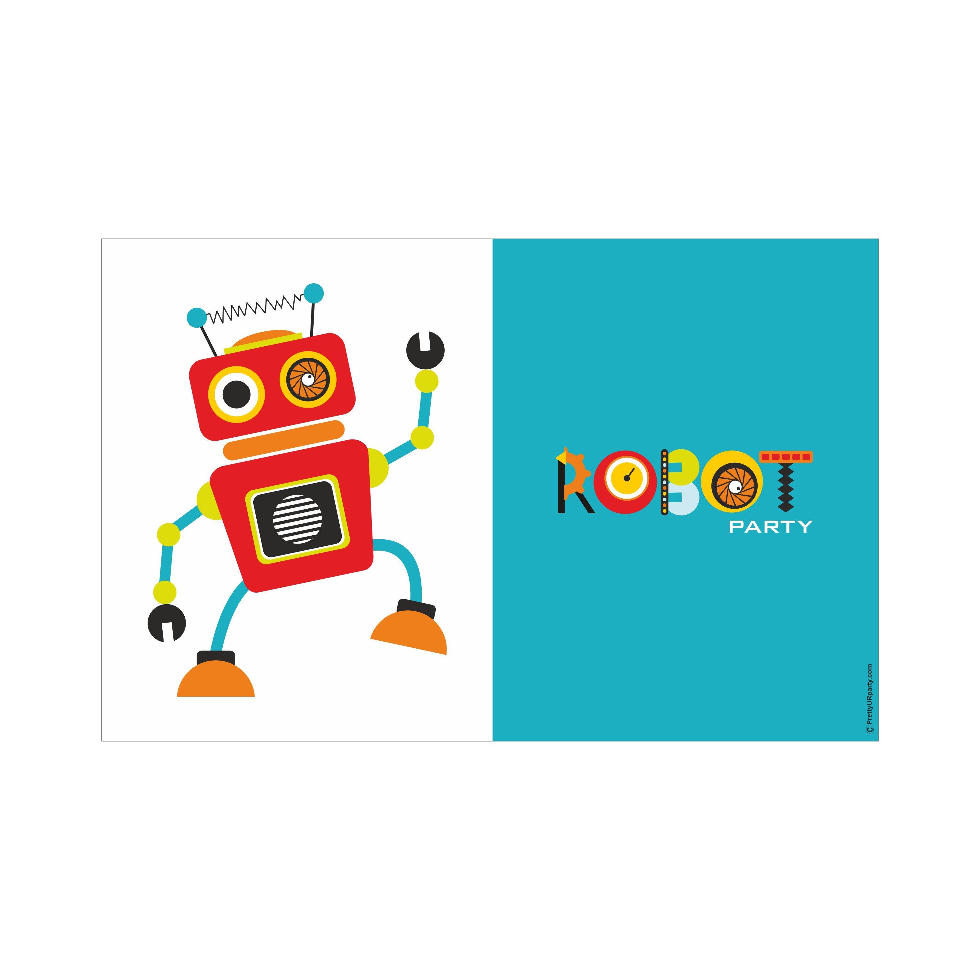 Robot Theme Table Mats THEME PARTIES Pretty UR Party