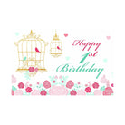 Mint and Pink Floral 1st Birthday Theme Entrance Banner / Door Sign ALL PARTY SUPPLIES Pretty UR Party
