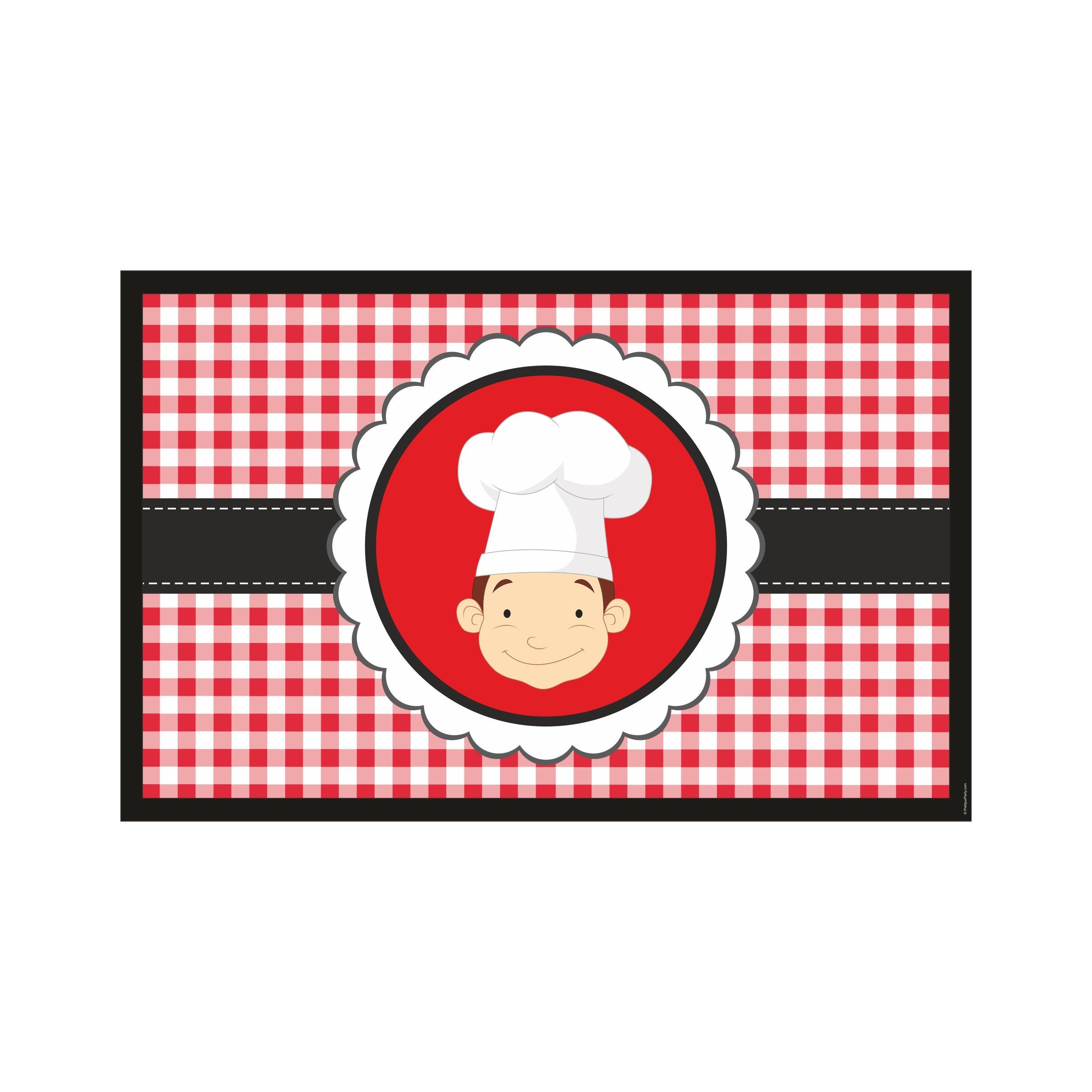 Little Chef Red Table Mats THEME PARTIES Pretty UR Party