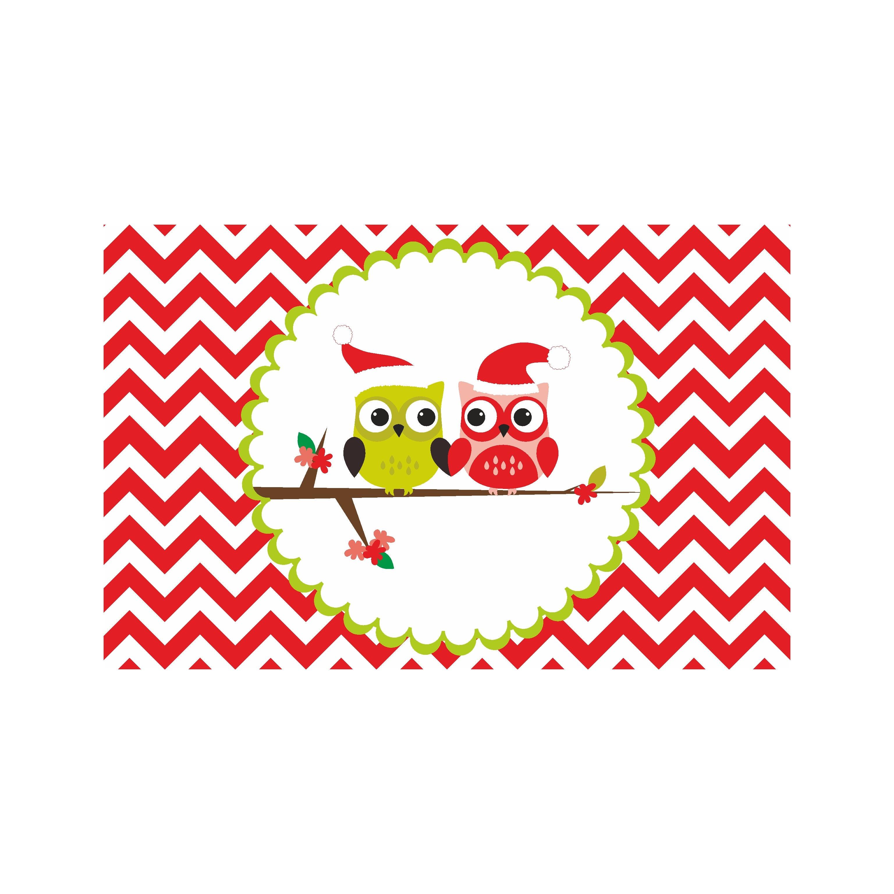 Christmas Owl Theme Table Mats - Pack of 6 ALL PARTY SUPPLIES Pretty UR Party