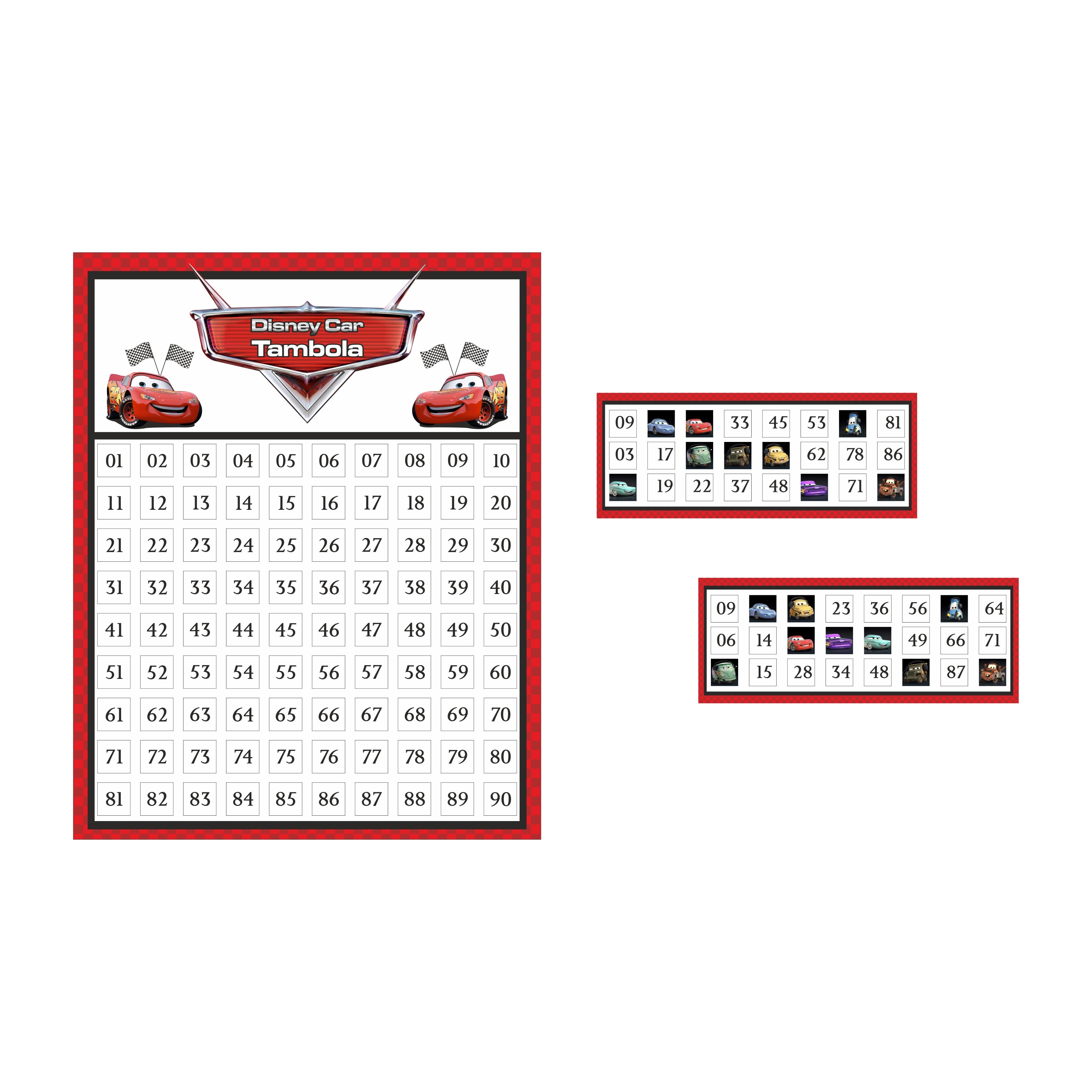 Cars Tambola Game ALL PARTY SUPPLIES Pretty UR Party