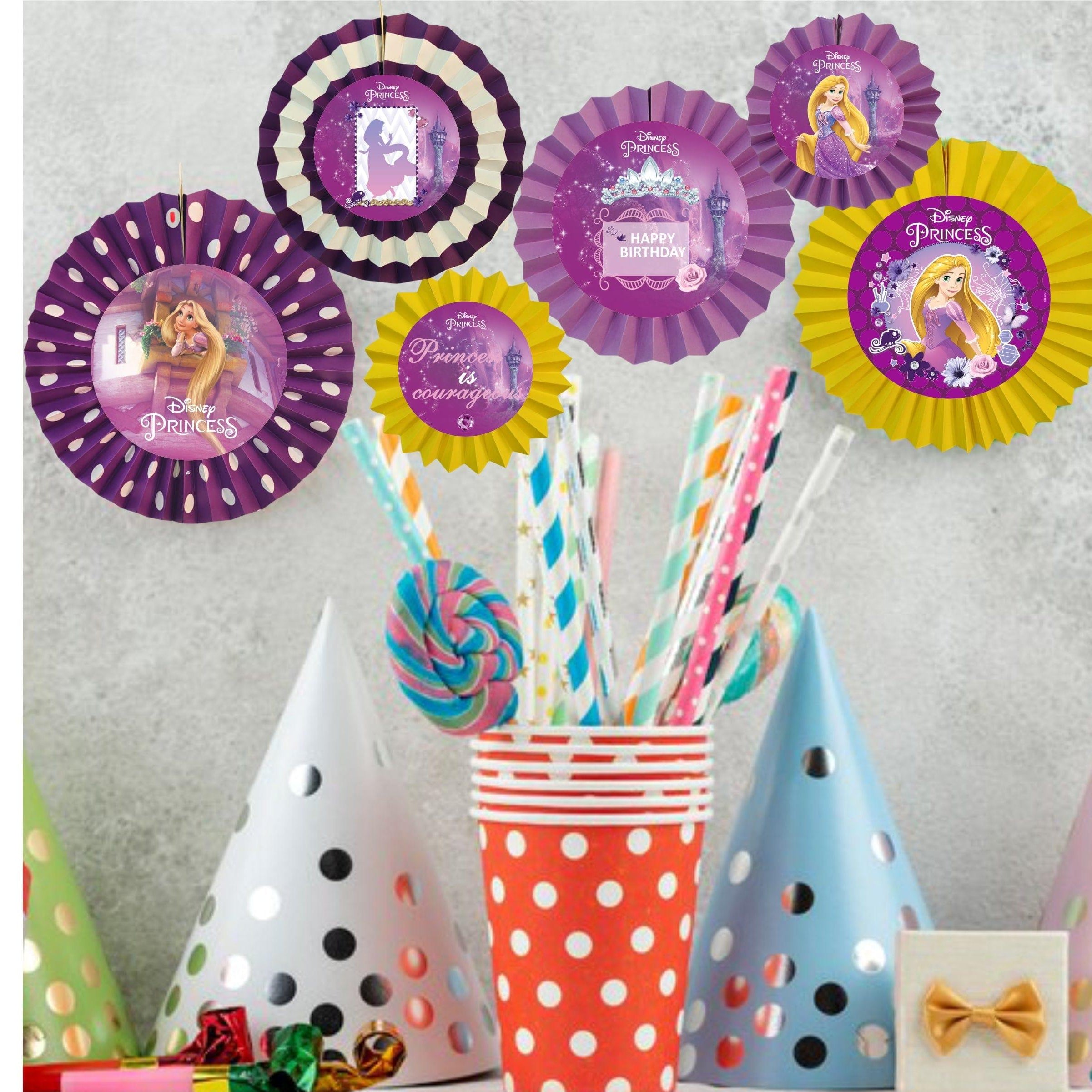 Tangled Paper Fans - Set of 6 THEME PARTIES Pretty UR Party
