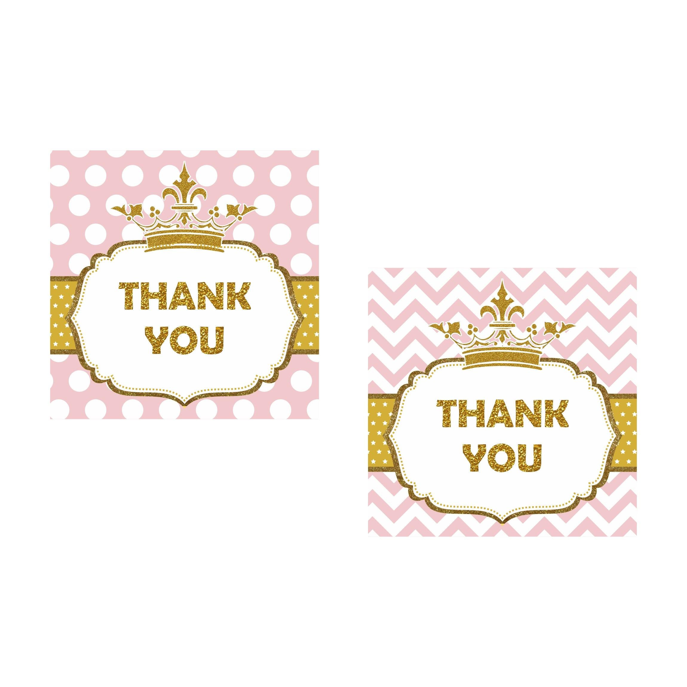 Royal Princess Thank you Tags THEME PARTIES Pretty UR Party