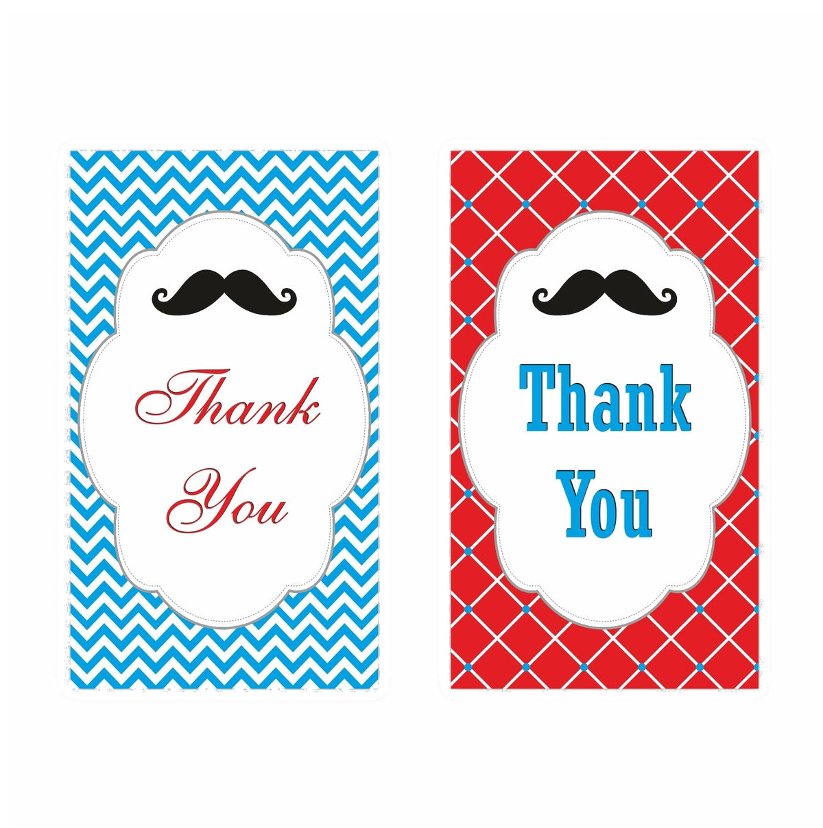 Moustache Thank you Tags