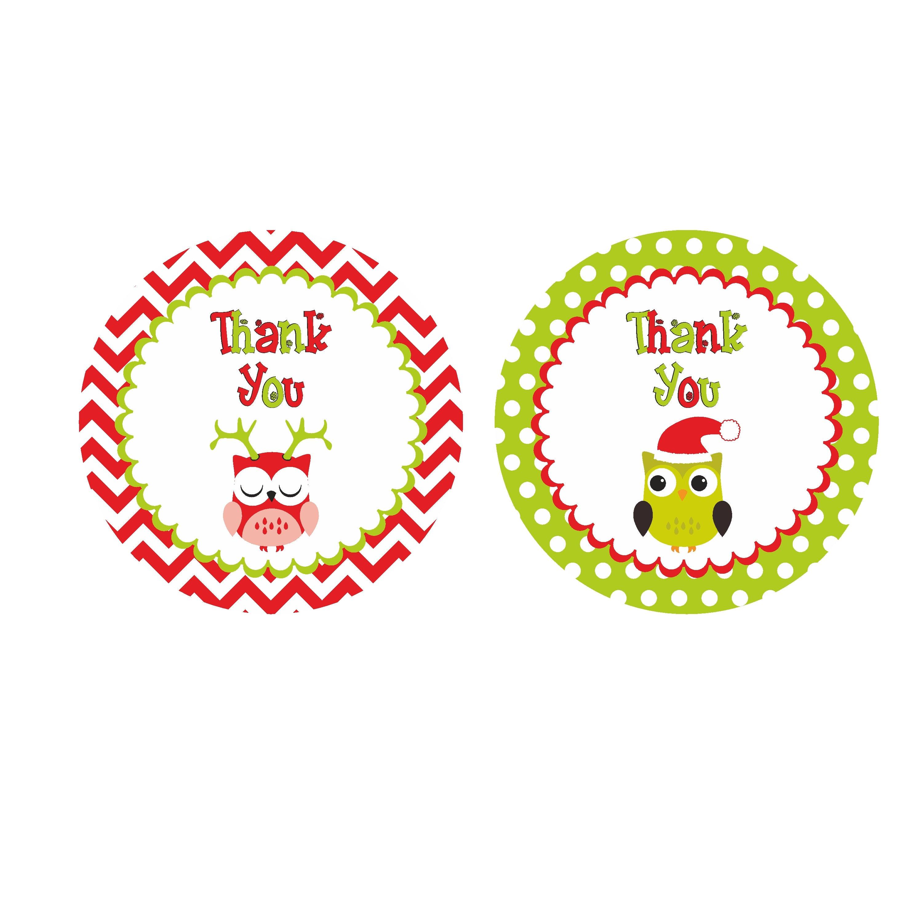 Christmas Owl Thank you Tags ALL PARTY SUPPLIES Pretty UR Party Christmas Owl Thank you Tags ALL PARTY SUPPLIES Pretty UR Party