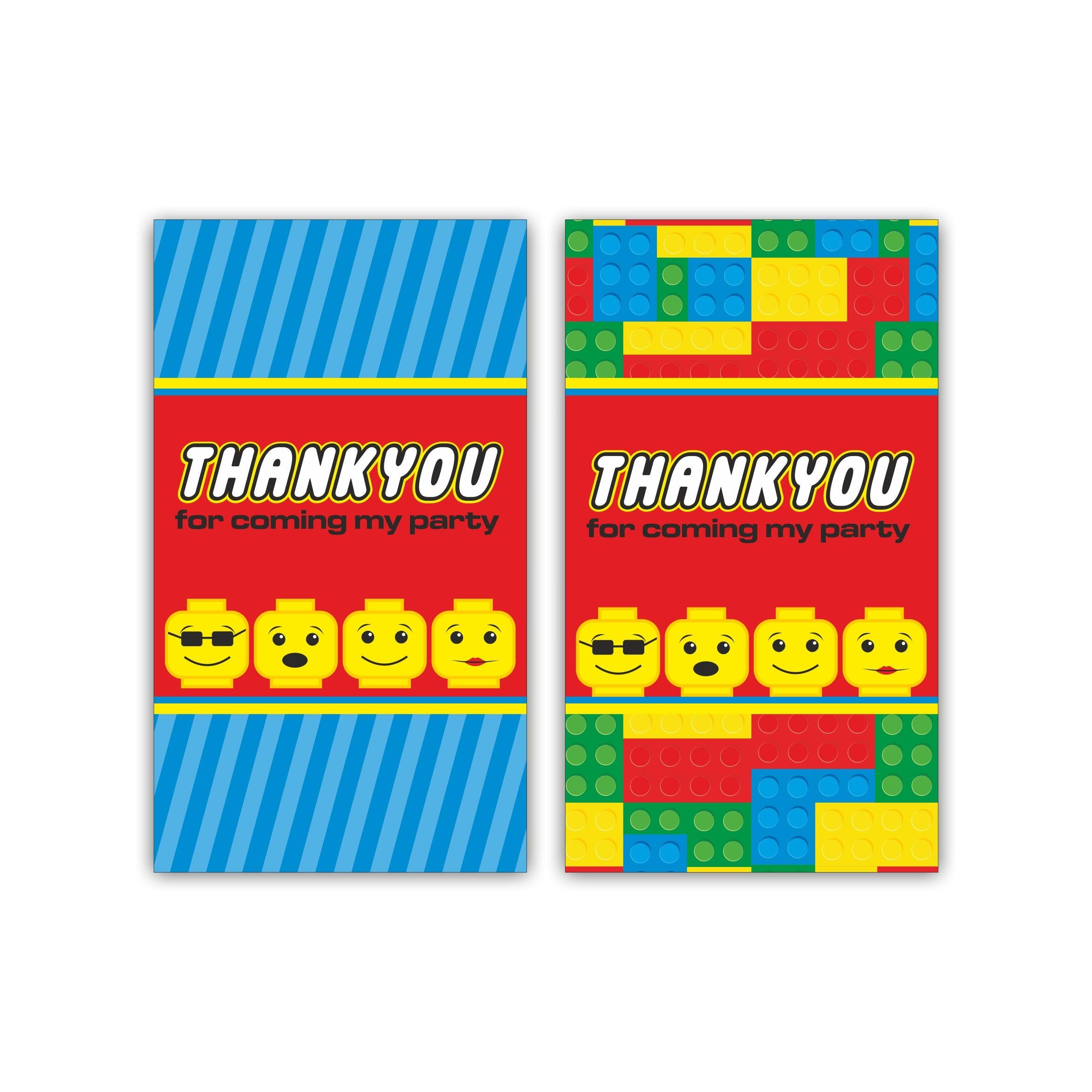 Lego inspired Thank you Tags THEME PARTIES Pretty UR Party