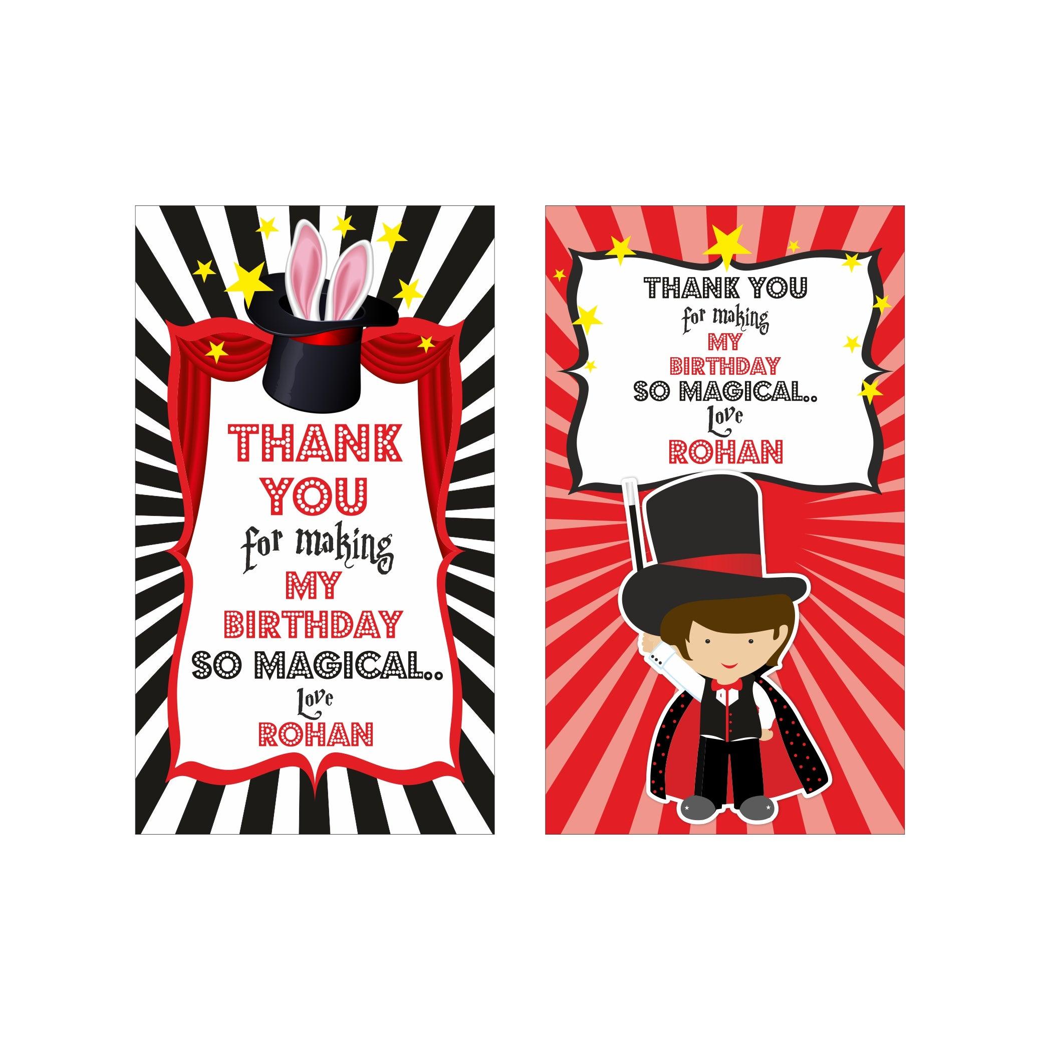 Magic Theme Thank you Tags THEME PARTIES Pretty UR Party