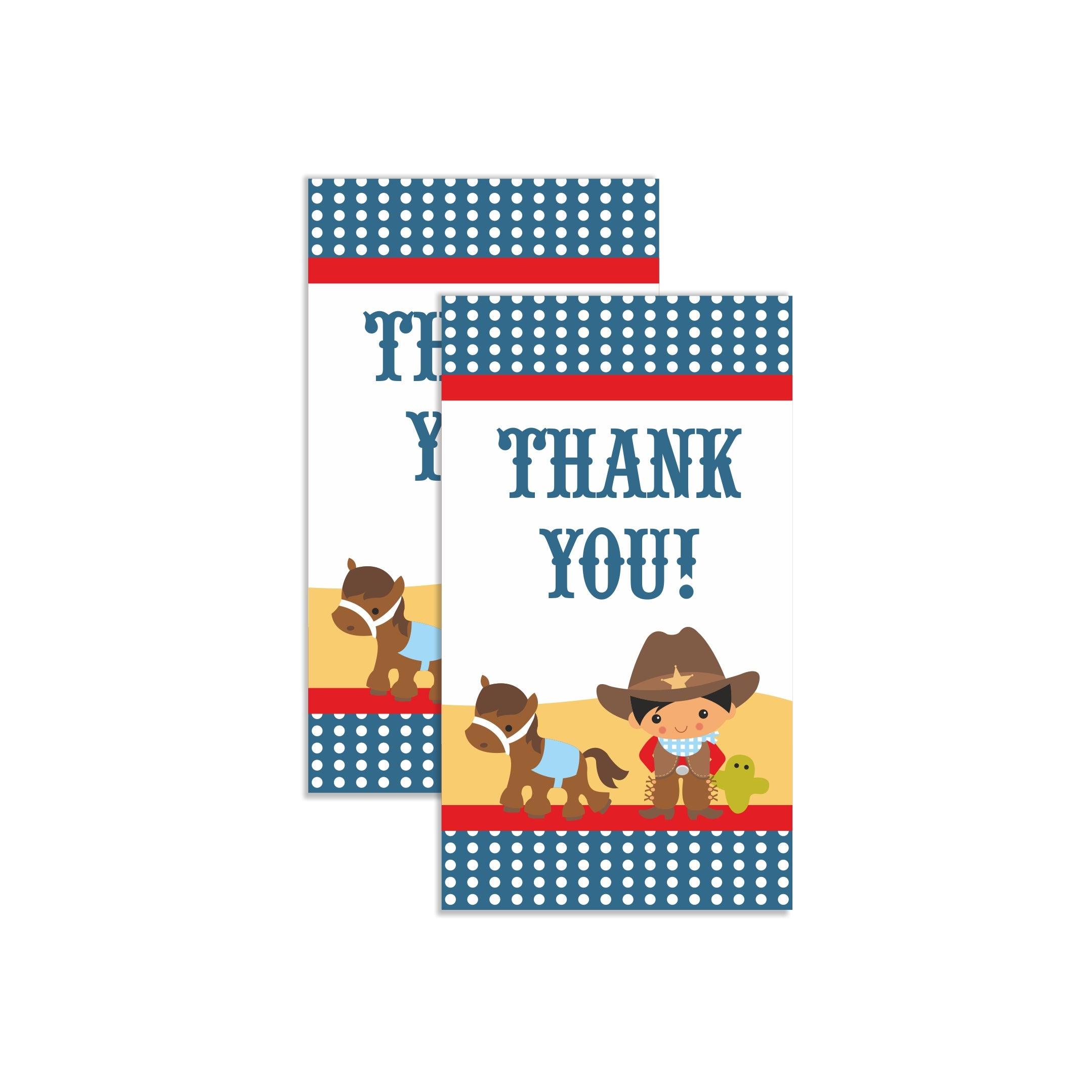 Little Wrangler Thank you Tags THEME PARTIES Pretty UR Party