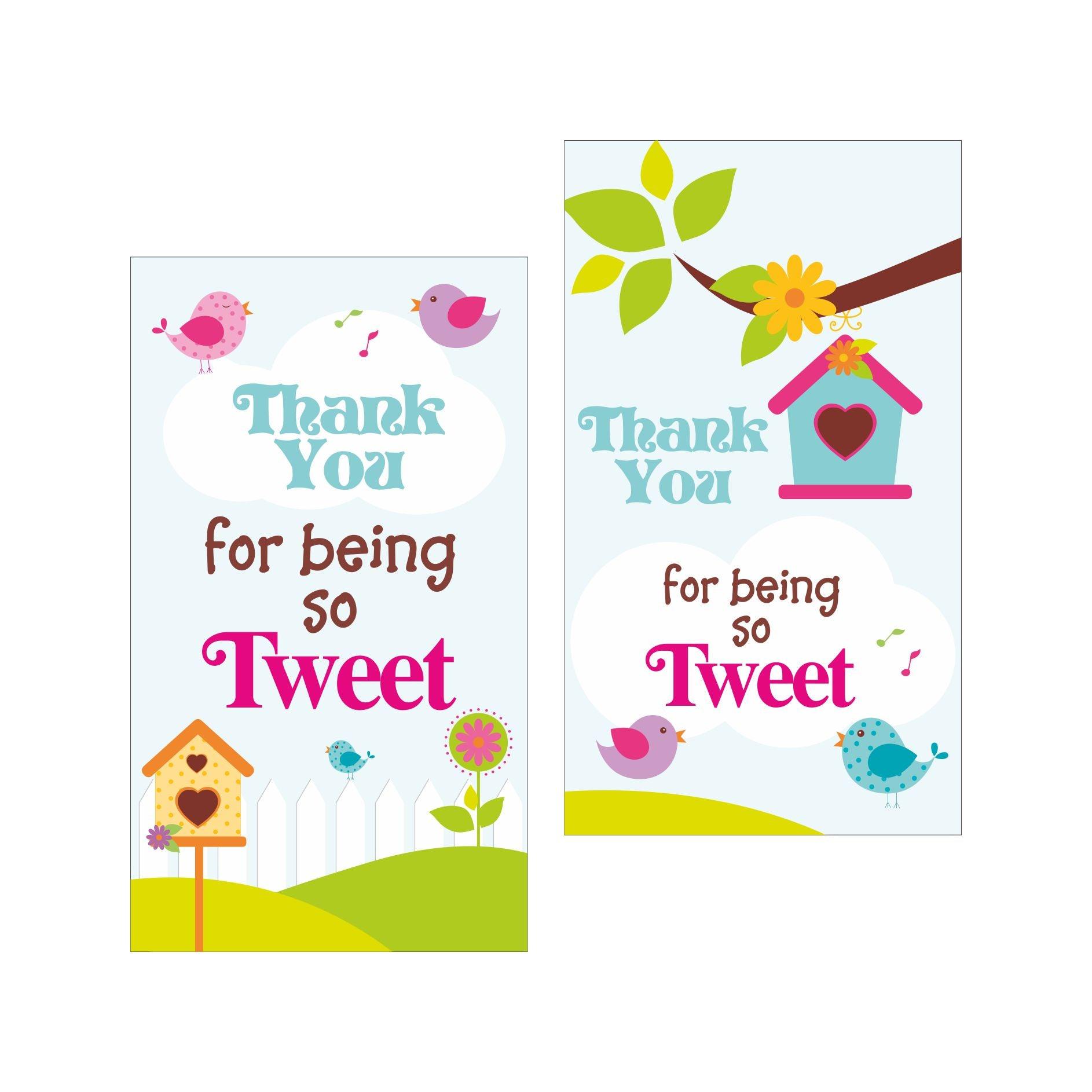 Little Bird Theme Thank you Tags THEME PARTIES Pretty UR Party