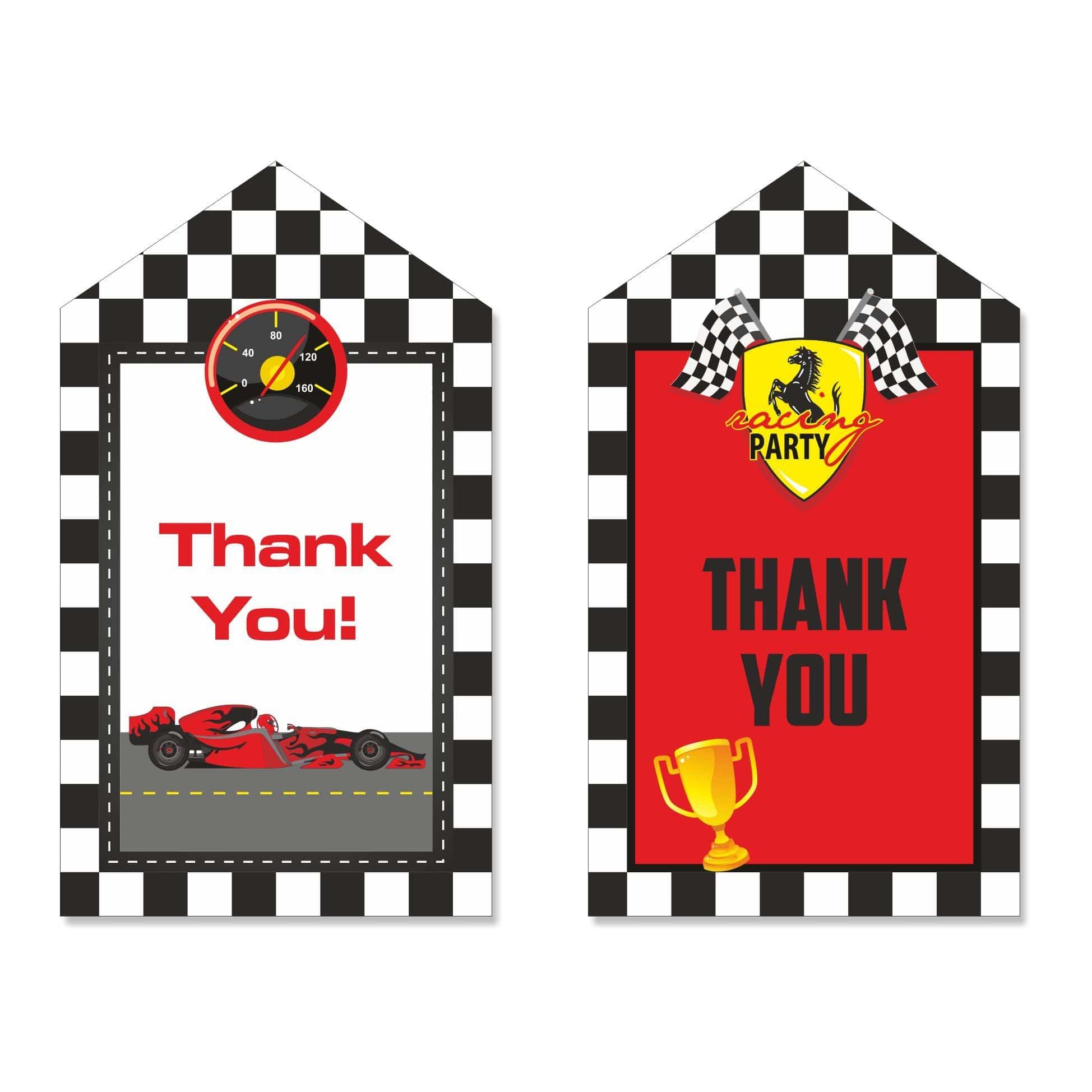Race Car Party Theme Thank you Tags THEME PARTIES Pretty UR Party