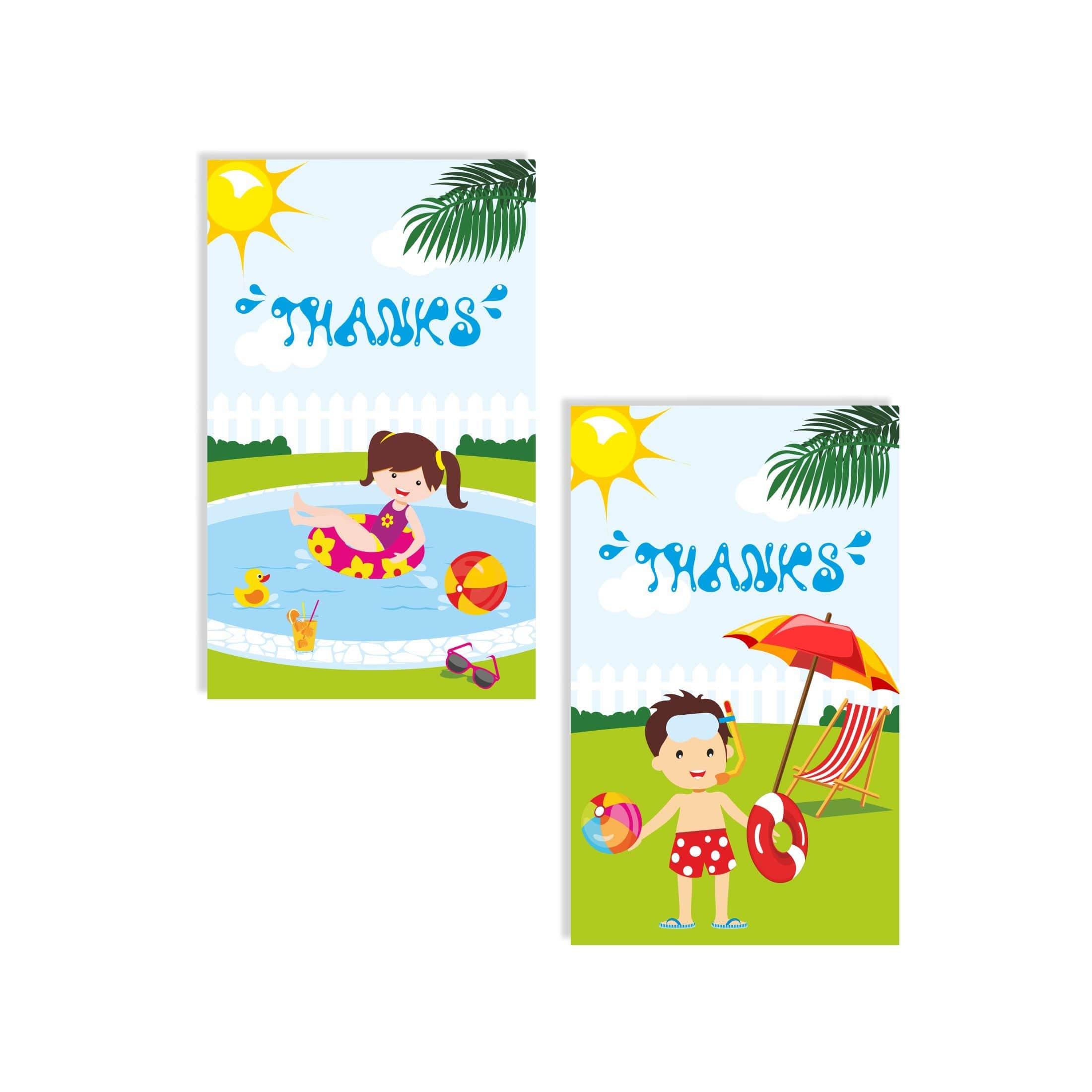 Pool Party Thank you Tags THEME PARTIES Pretty UR Party