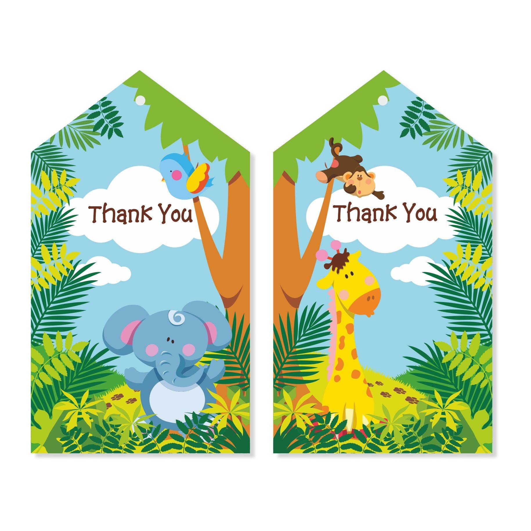 Jungle Theme Thank you Tags THEME PARTIES Pretty UR Party